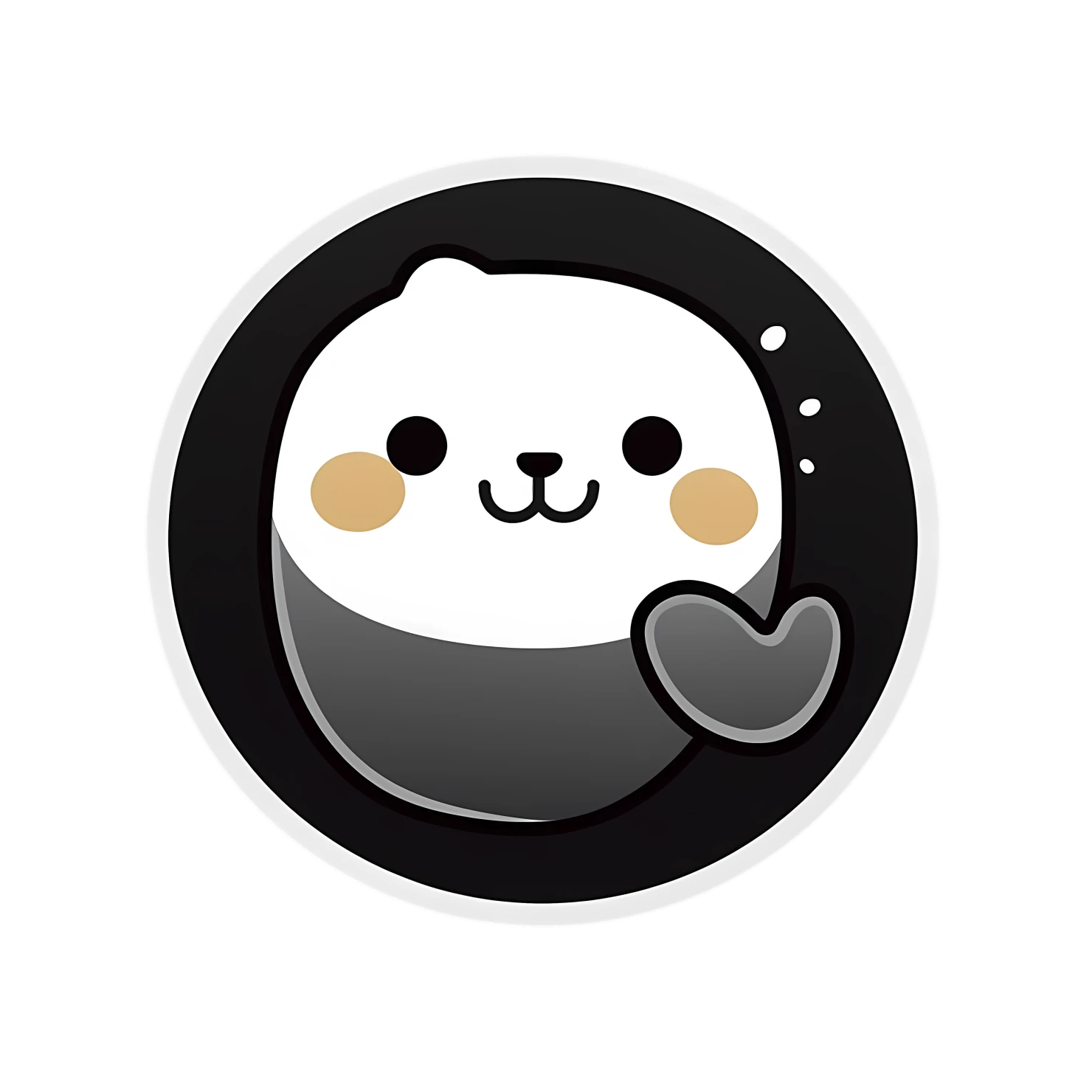 Kawaii seal fish sticker isolated on transparent background #26525