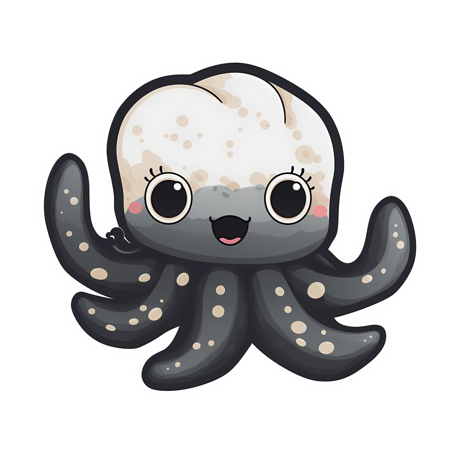 Kawaii octopus sticker isolated on transparent background #26528