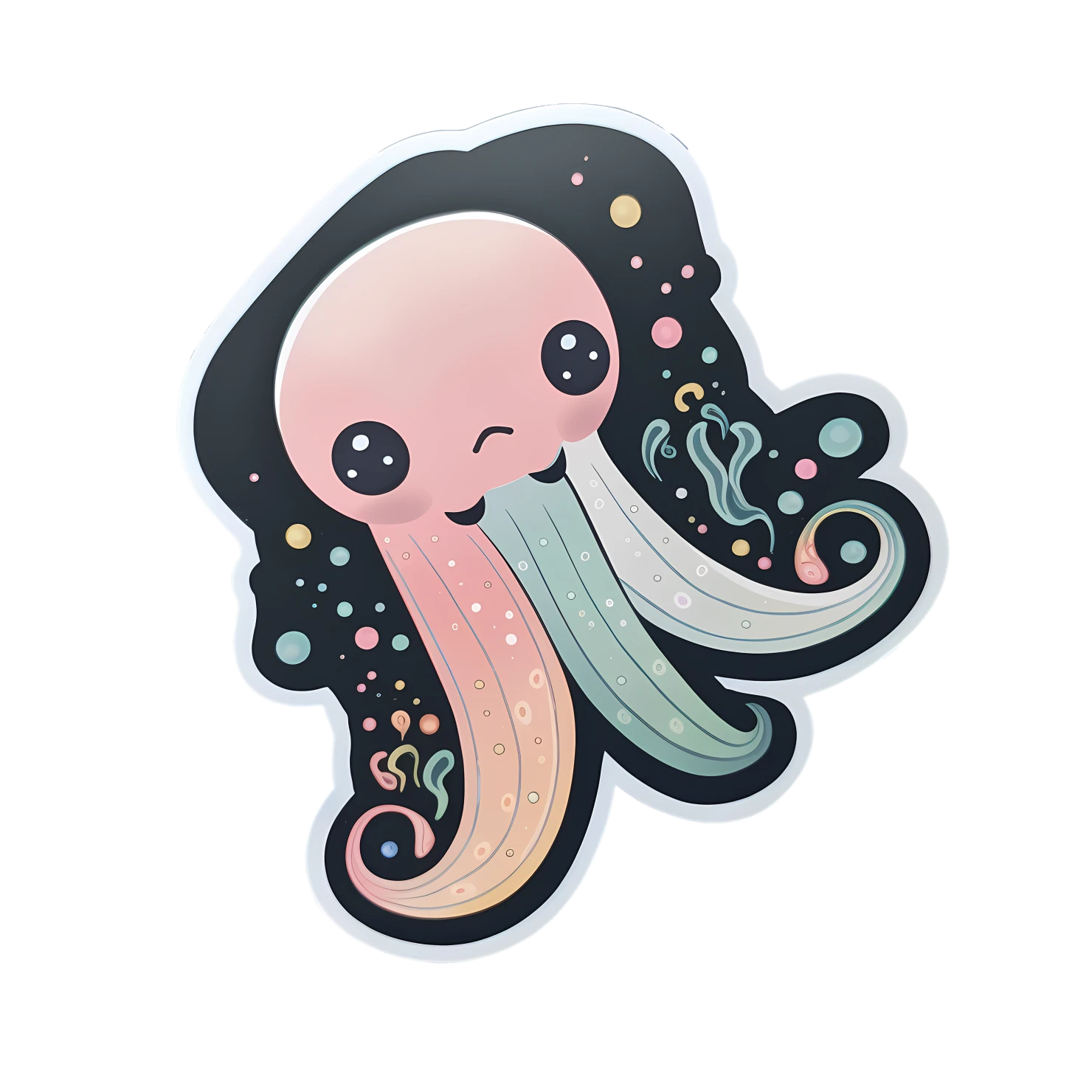 Kawaii octopus sticker isolated on transparent background #26532