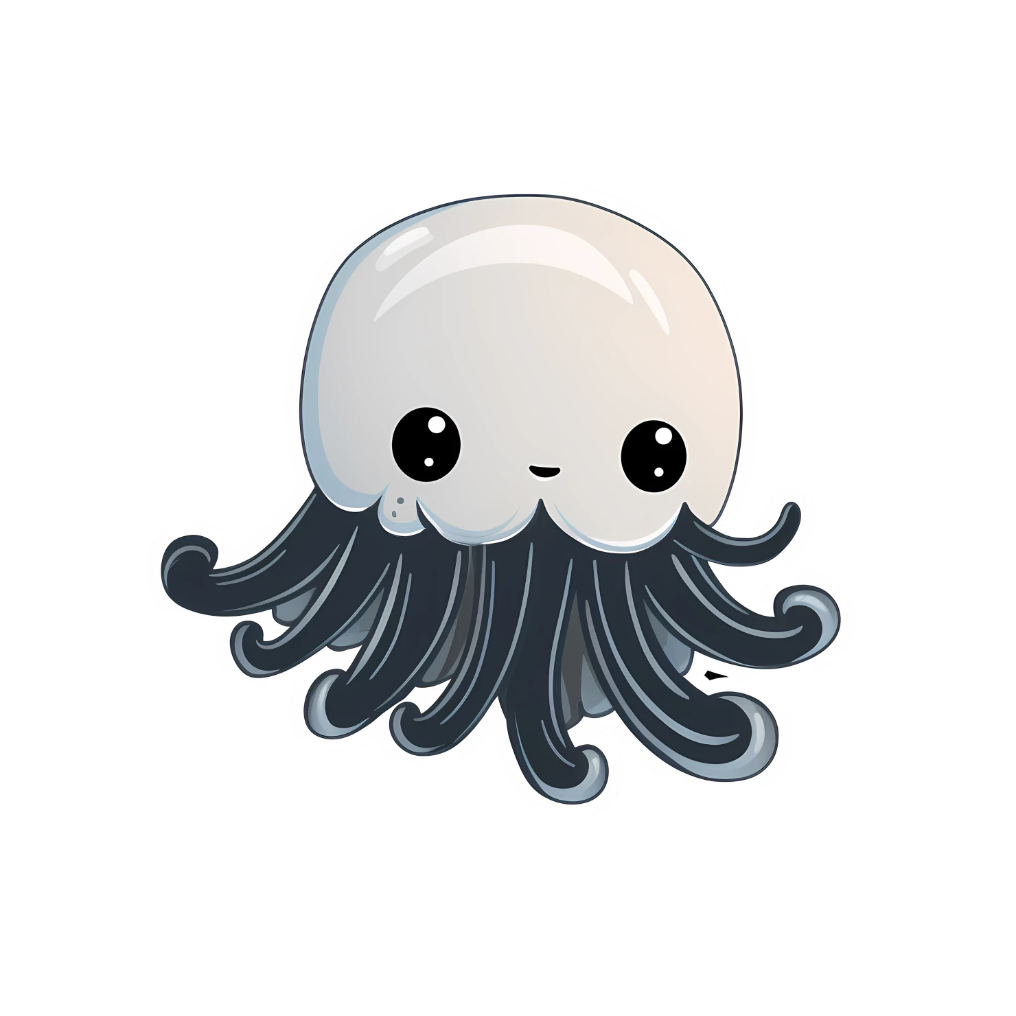 Kawaii octopus sticker isolated on transparent background #26535
