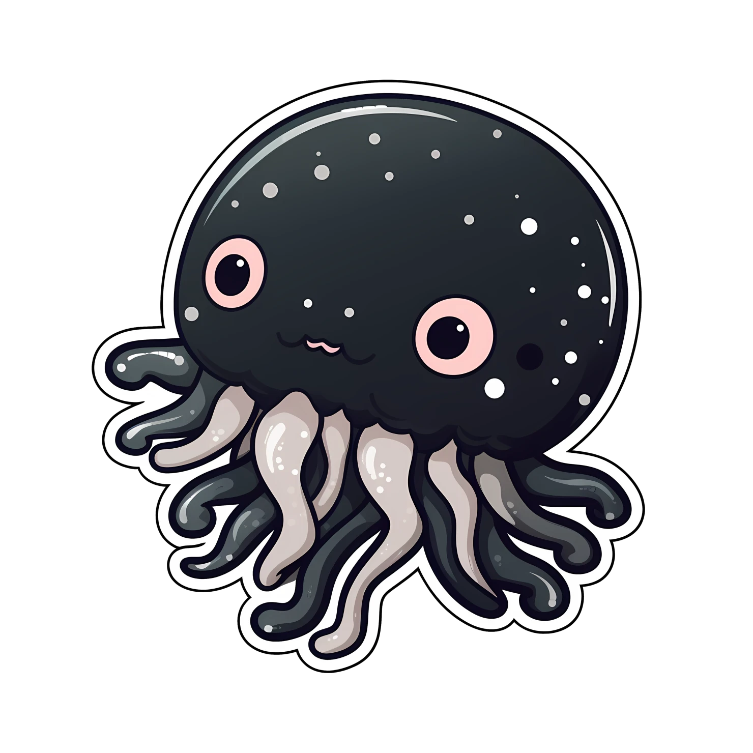 Kawaii octopus sticker isolated on transparent background #26539