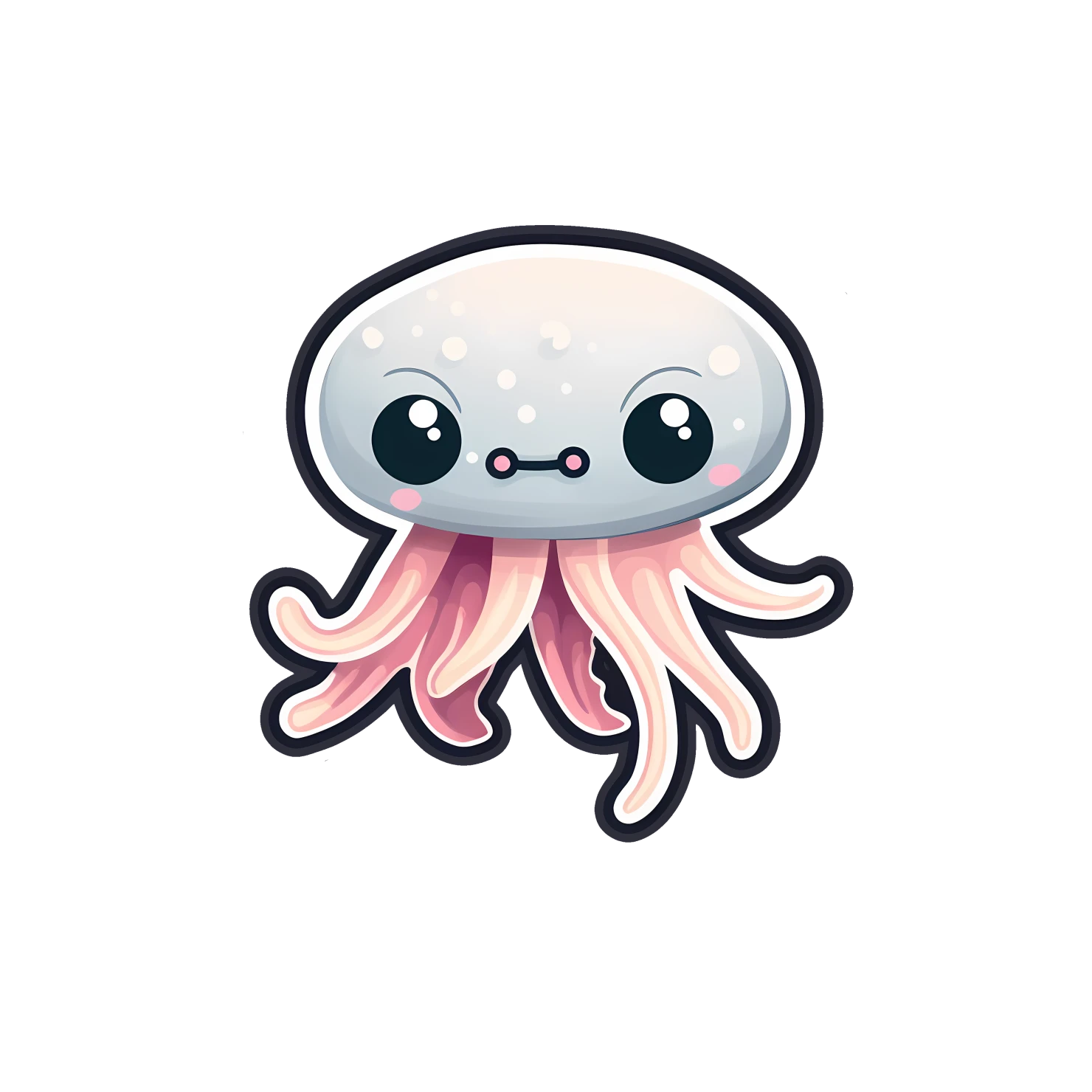 Kawaii octopus sticker isolated on transparent background #26540