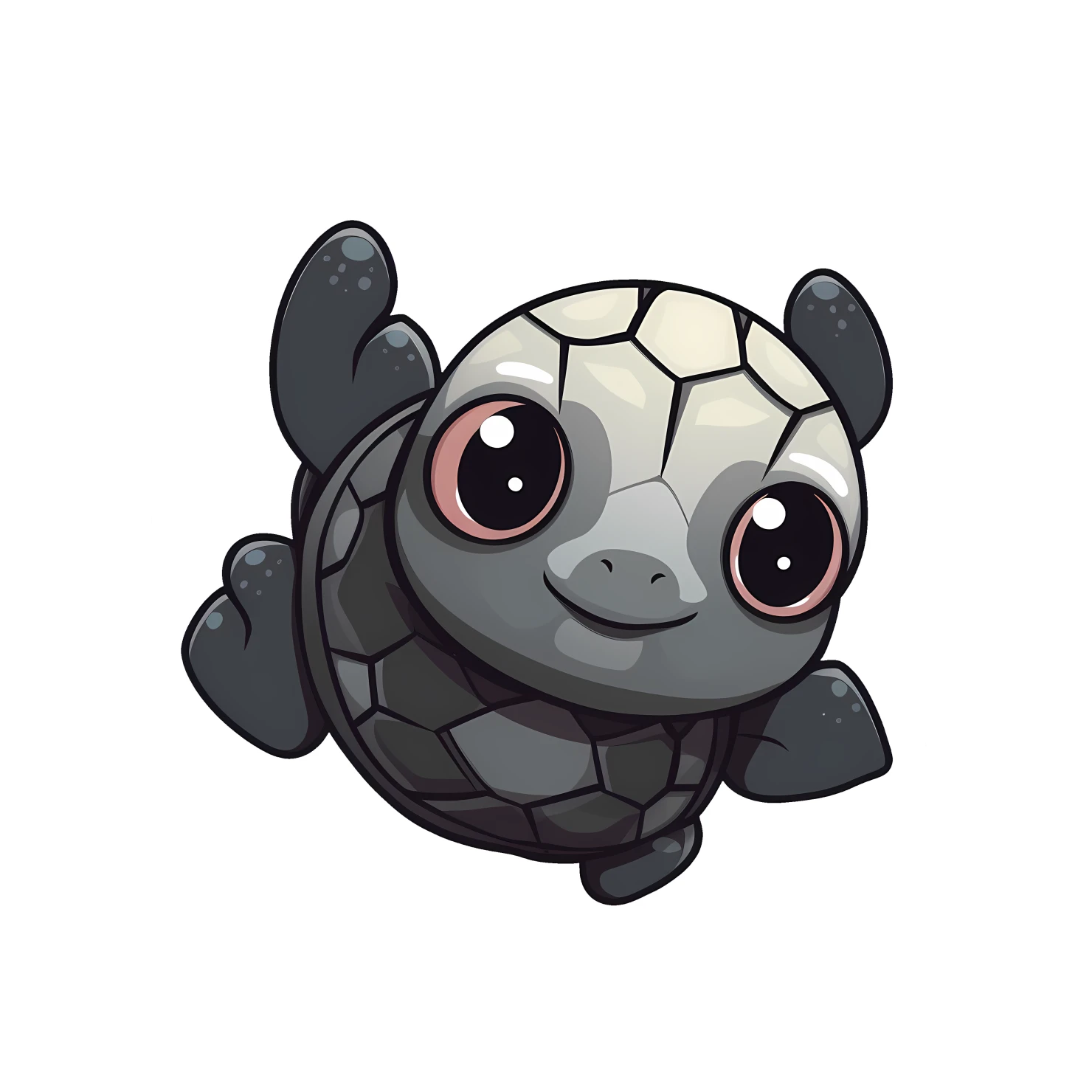 Kawaii sea turtle sticker isolated on transparent background #26543