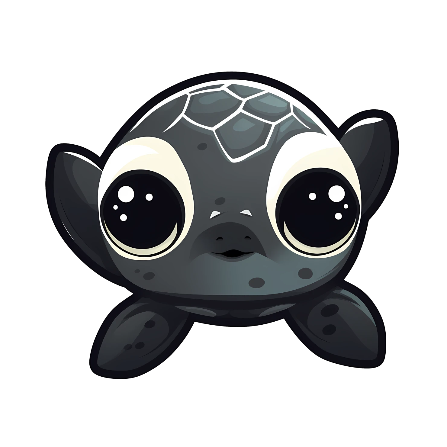 Kawaii sea turtle sticker isolated on transparent background #26549