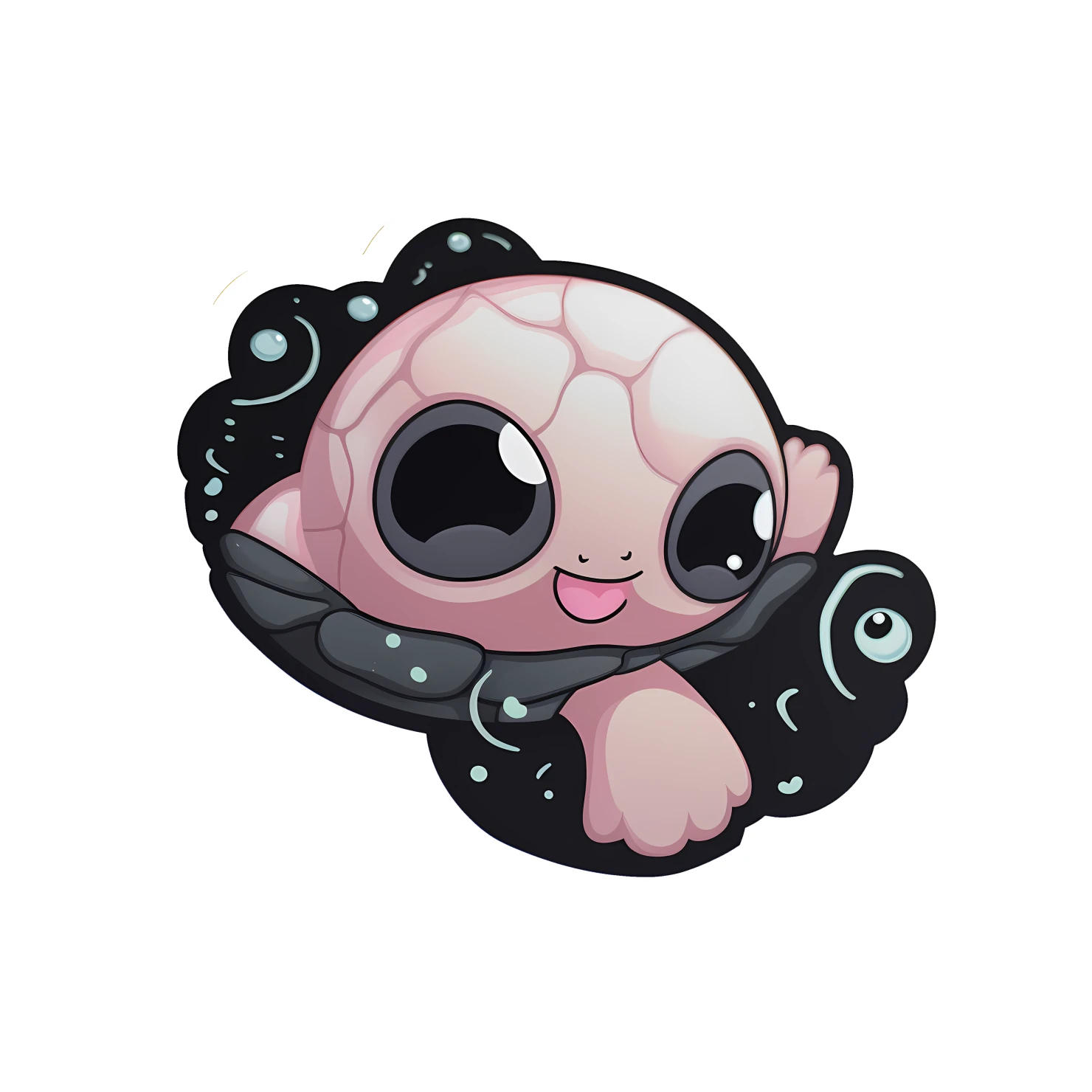 Kawaii  sea turtle sticker isolated on transparent background #26552