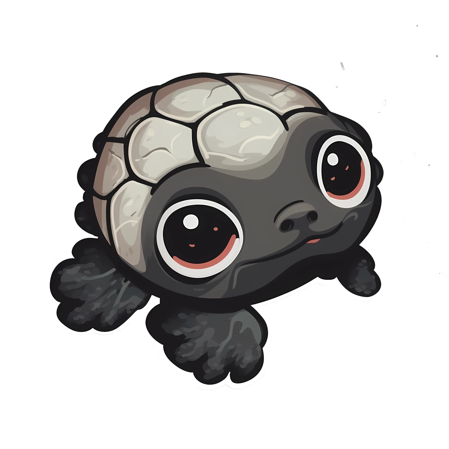 Kawaii sea turtle sticker isolated on transparent background #26555