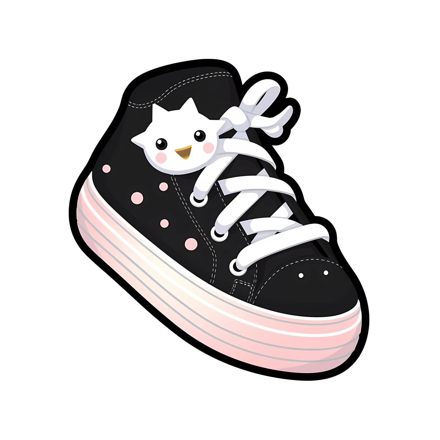 Kawaii shoe sticker isolated on transparent background #26565