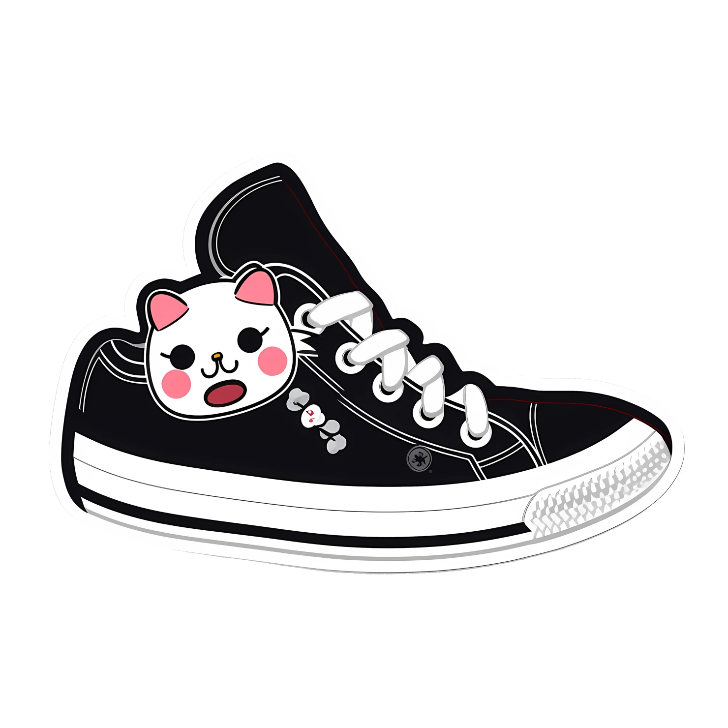 Kawaii shoe sticker isolated on transparent background #26566