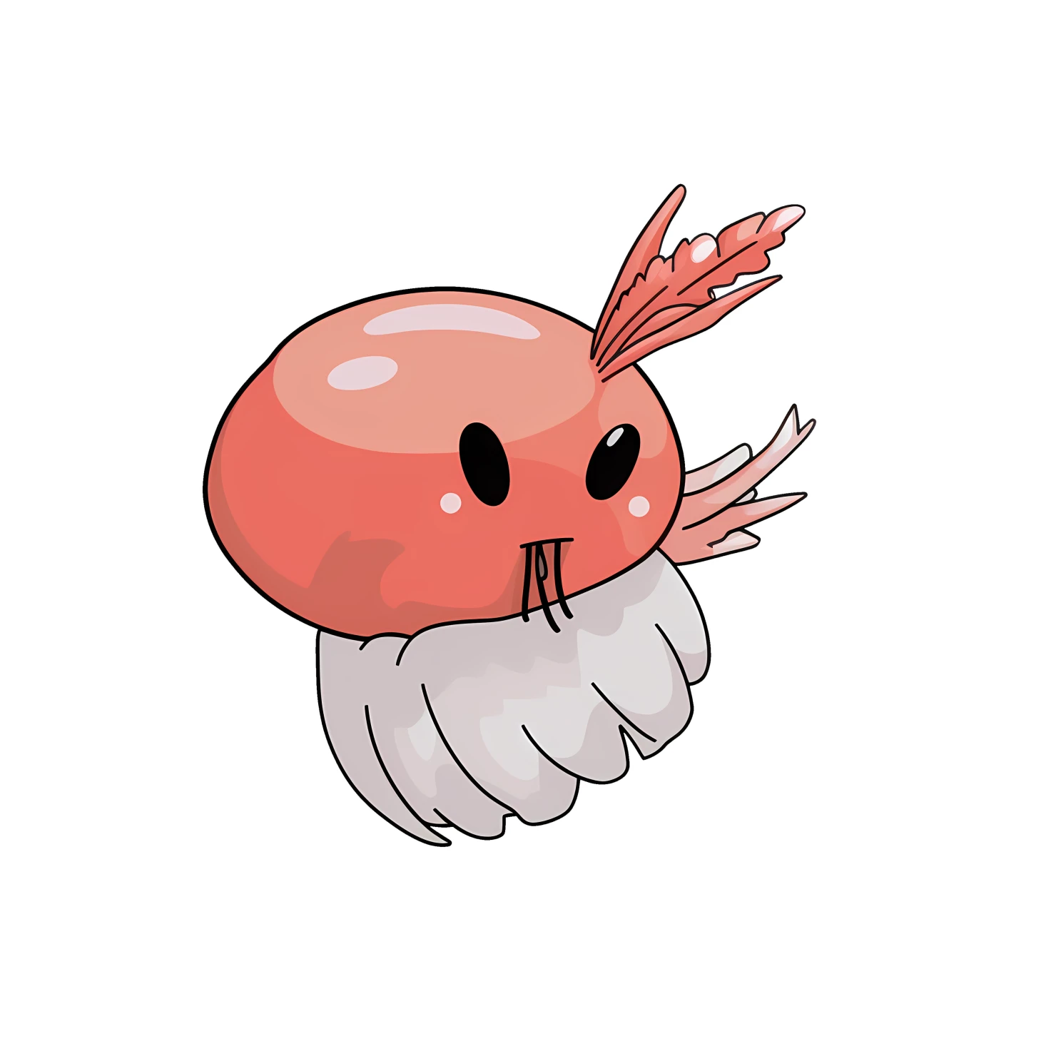 Kawaii shrimp sticker isolated on transparent background #26581