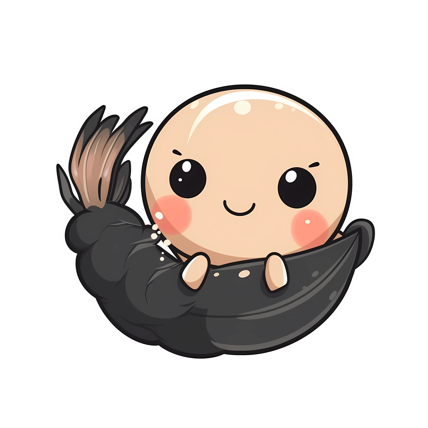 Kawaii shrimp sticker isolated on transparent background #26585