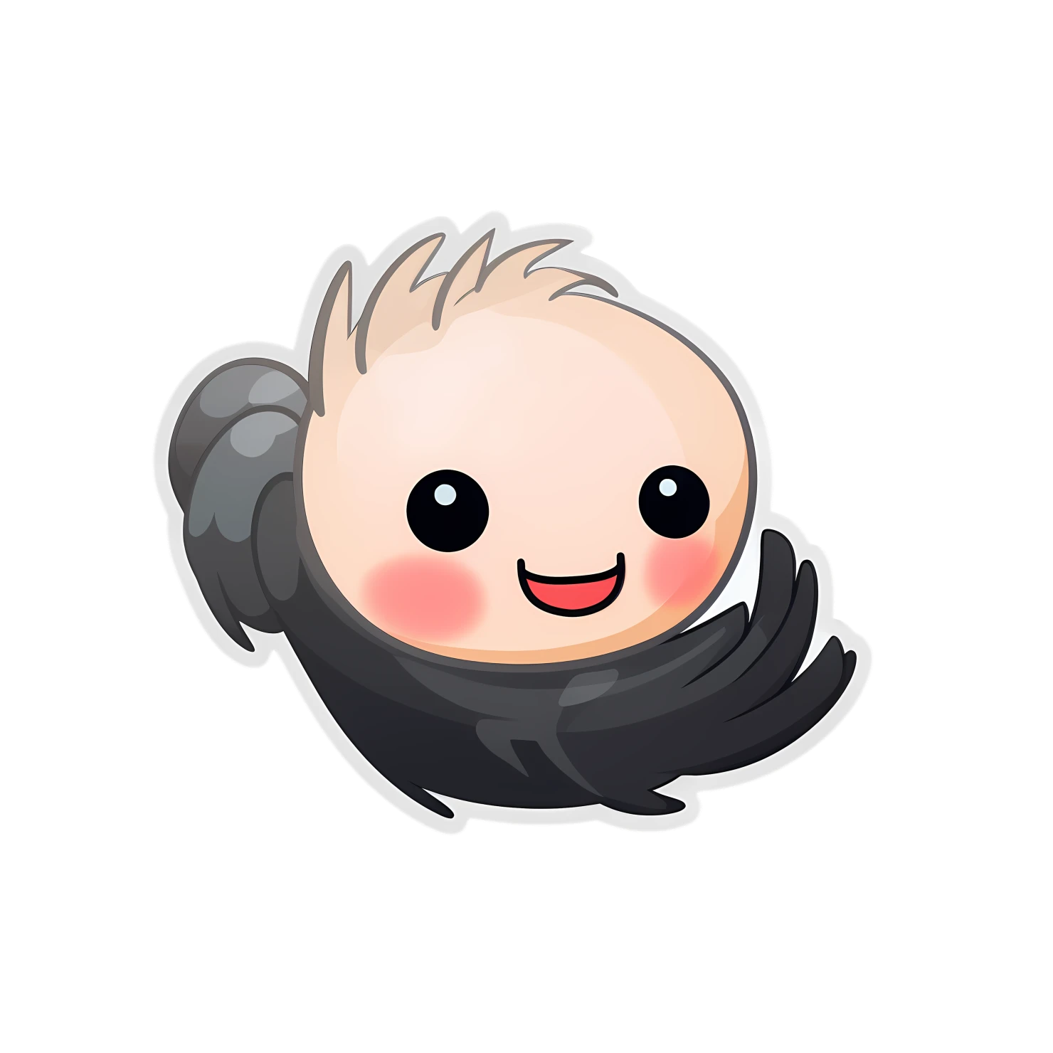 Kawaii shrimp sticker isolated on transparent background #26591