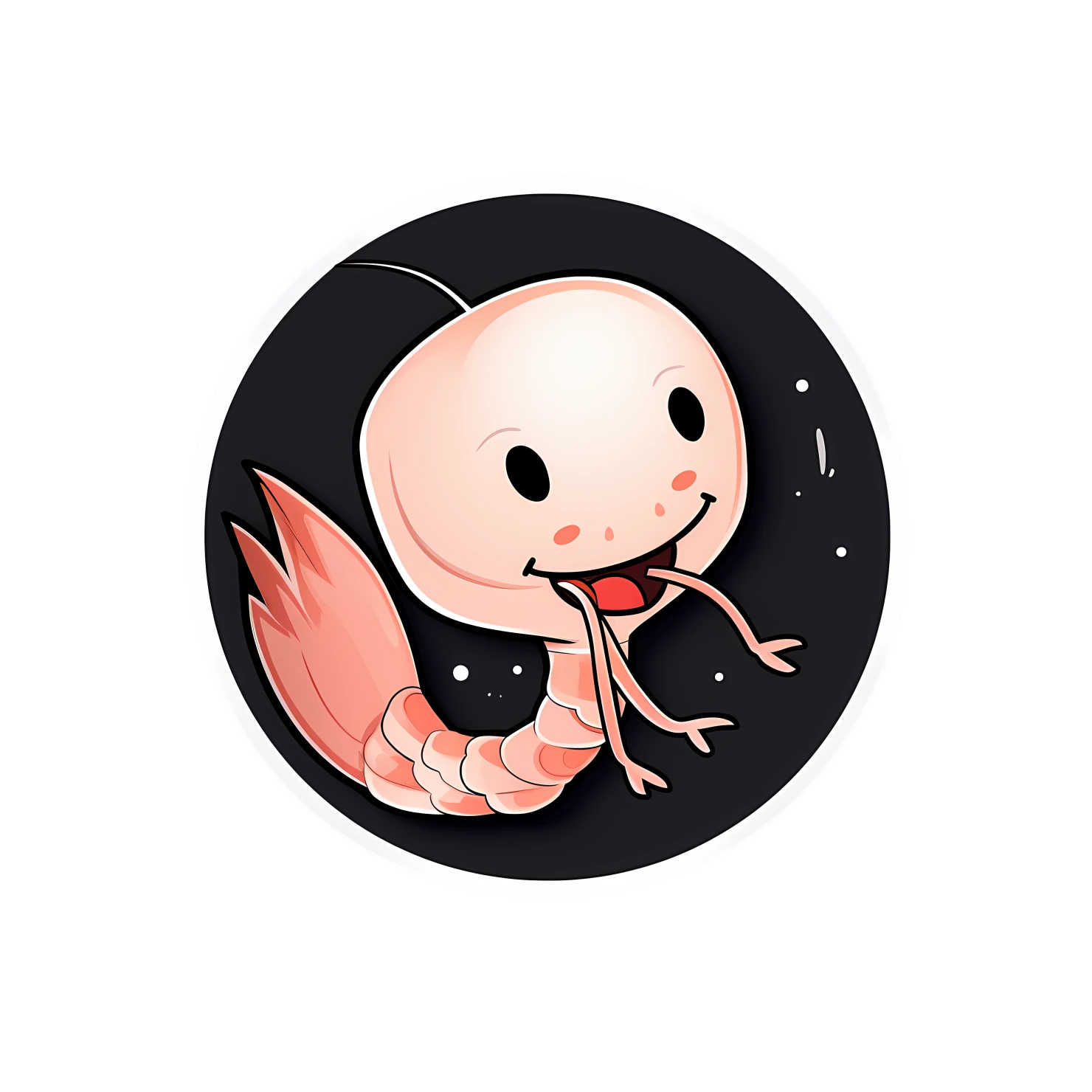 Kawaii shrimp sticker isolated on transparent background #26595