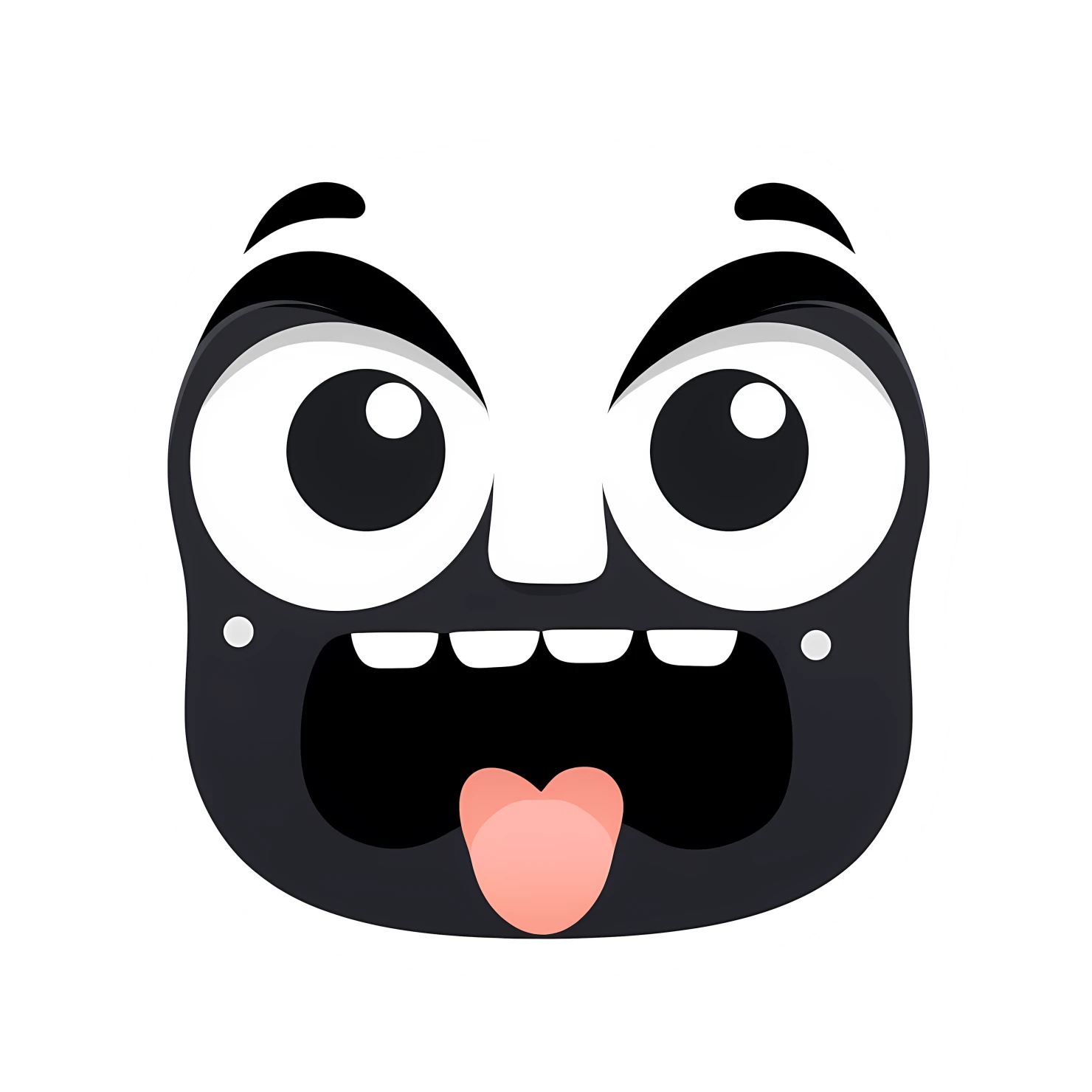 Kawaii silly face sticker isolated on transparent background #26603