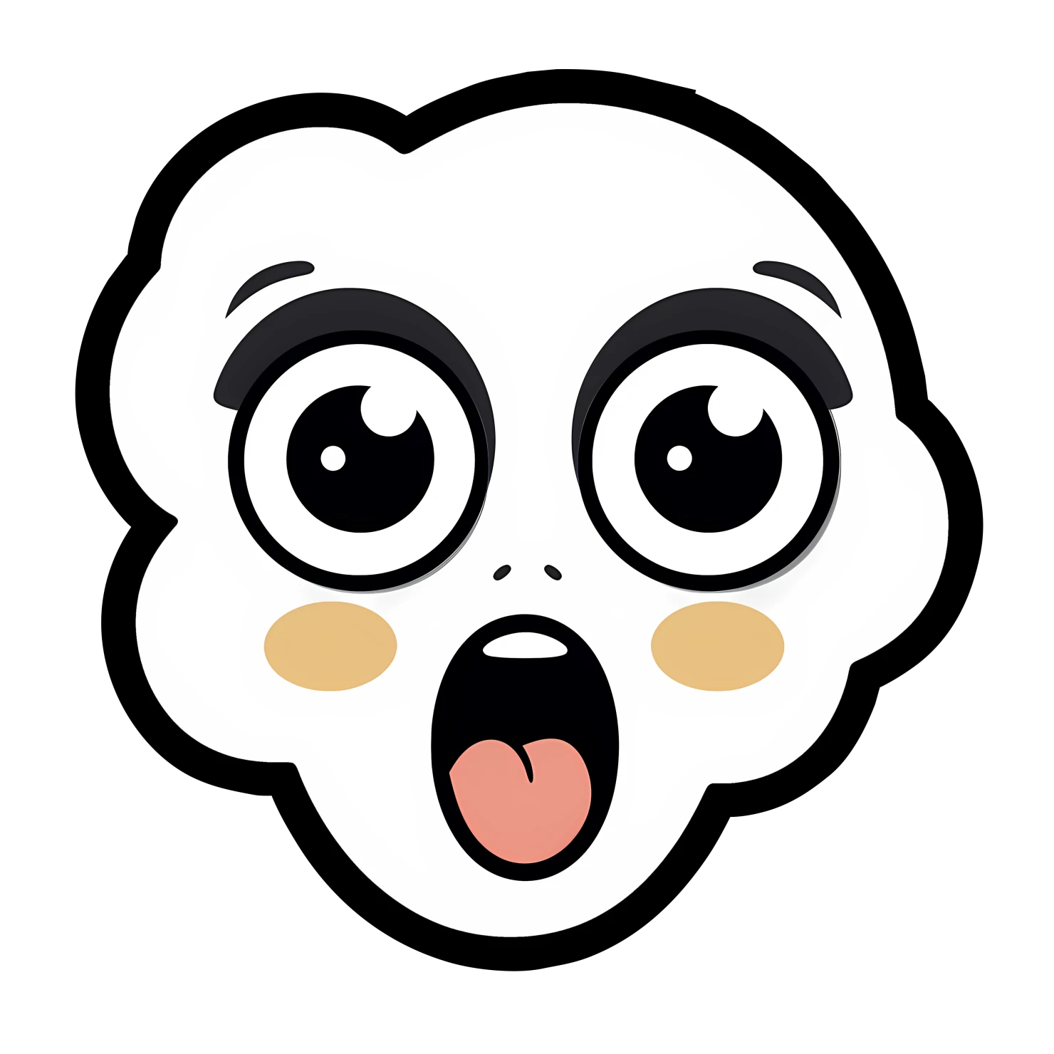 Kawaii silly face sticker isolated on transparent background #26614