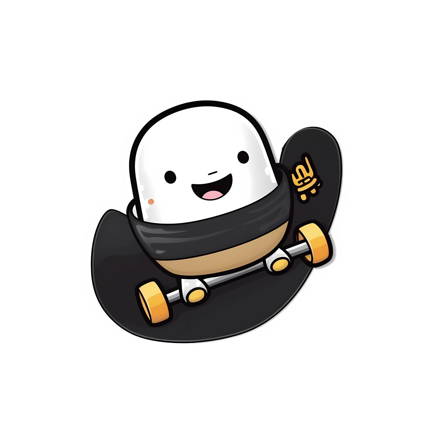Kawaii skateboard sticker isolated on transparent background #26626