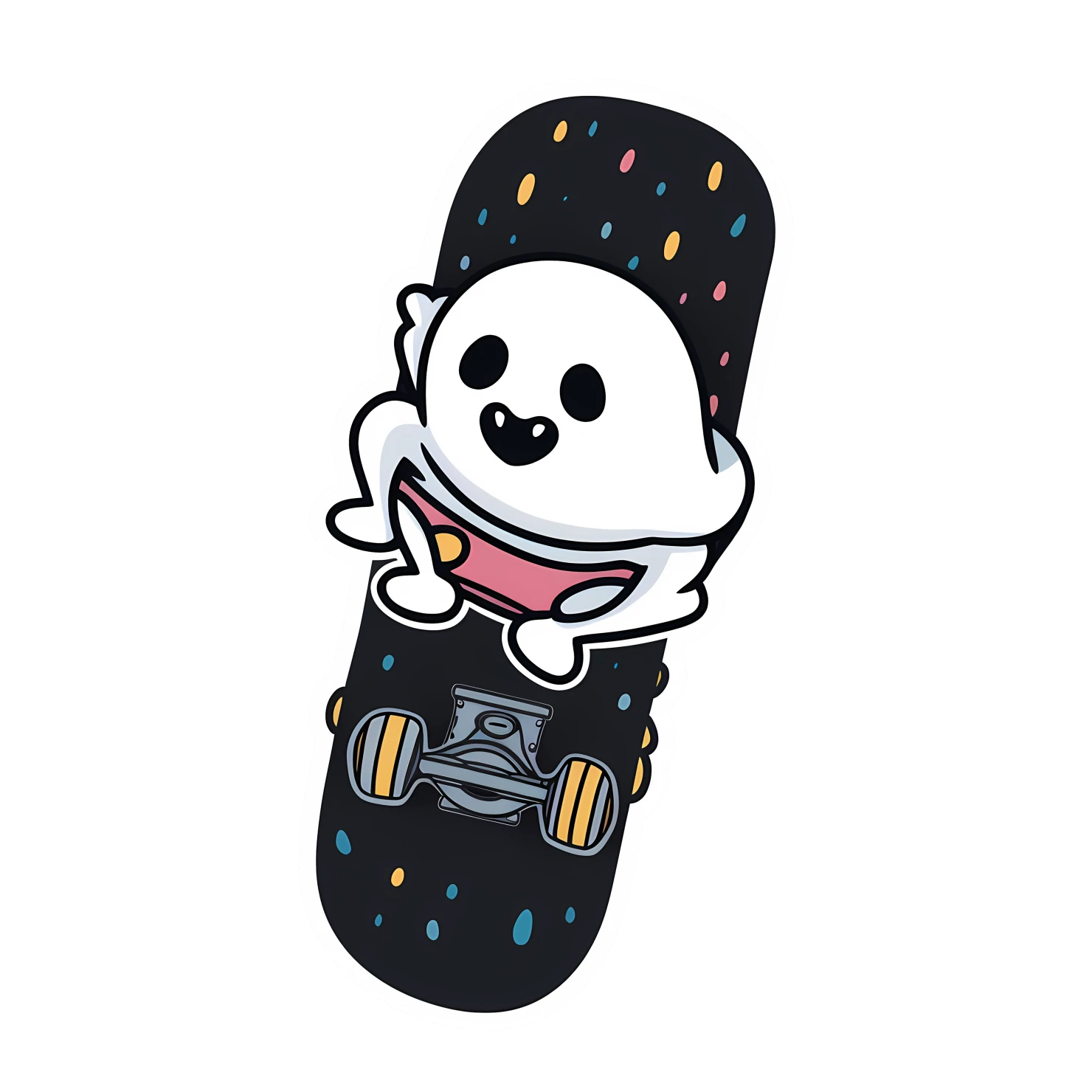 Kawaii skateboard sticker isolated on transparent background #26630