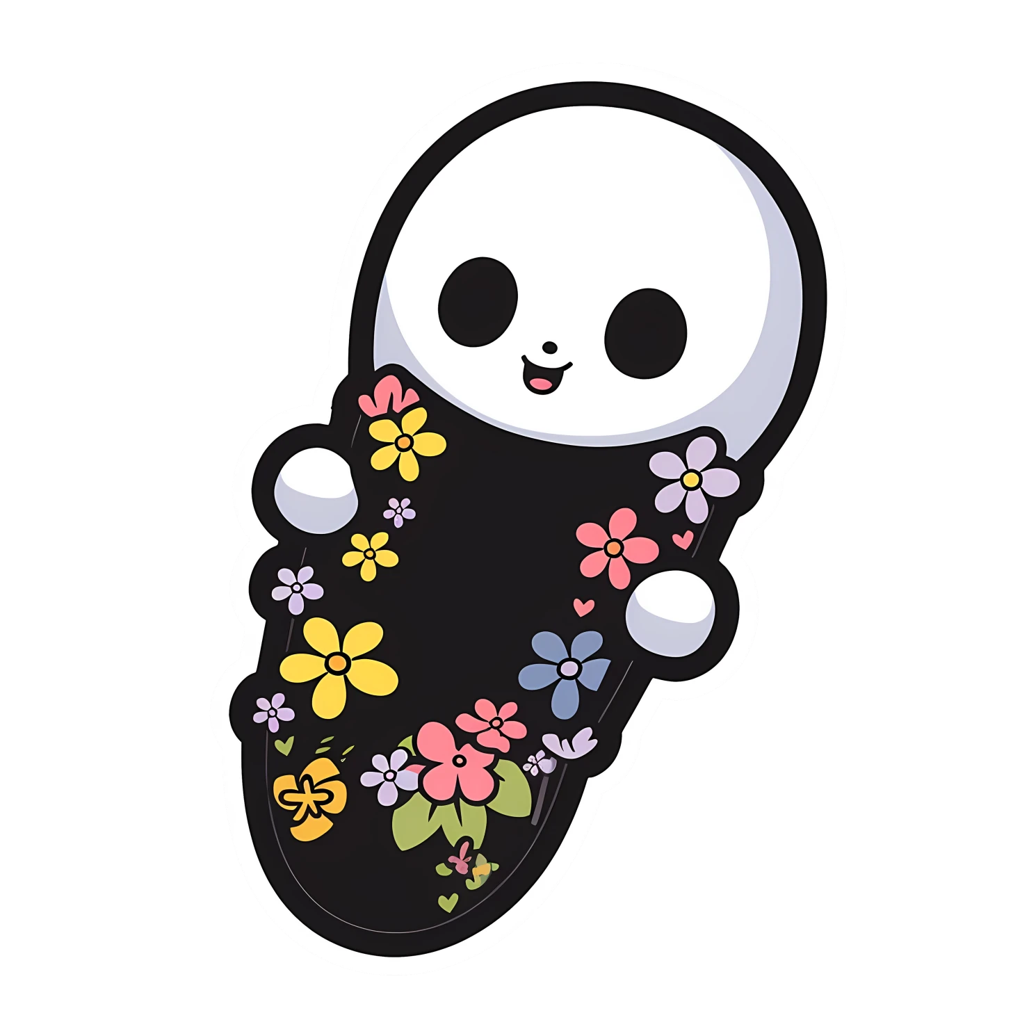 Kawaii skateboard sticker isolated on transparent background #26631