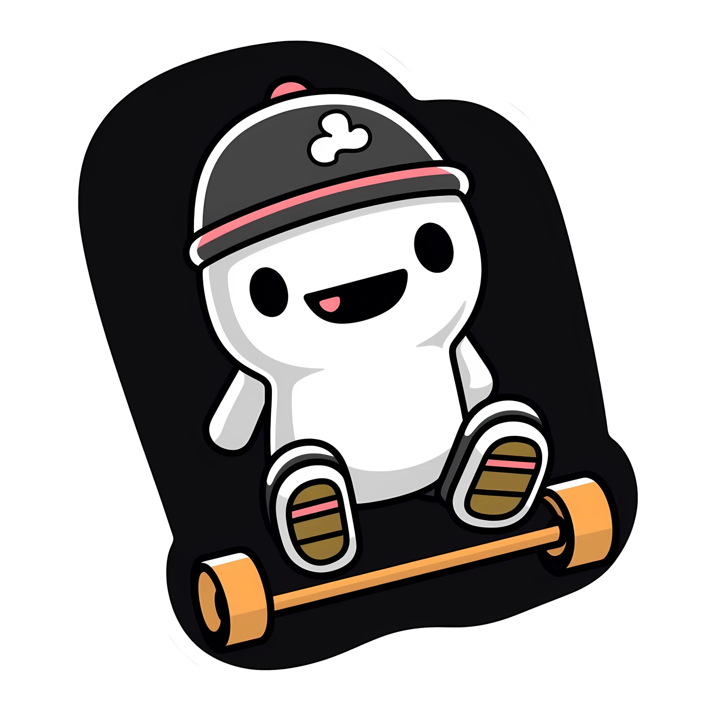 Kawaii skateboard sticker isolated on transparent background #26640