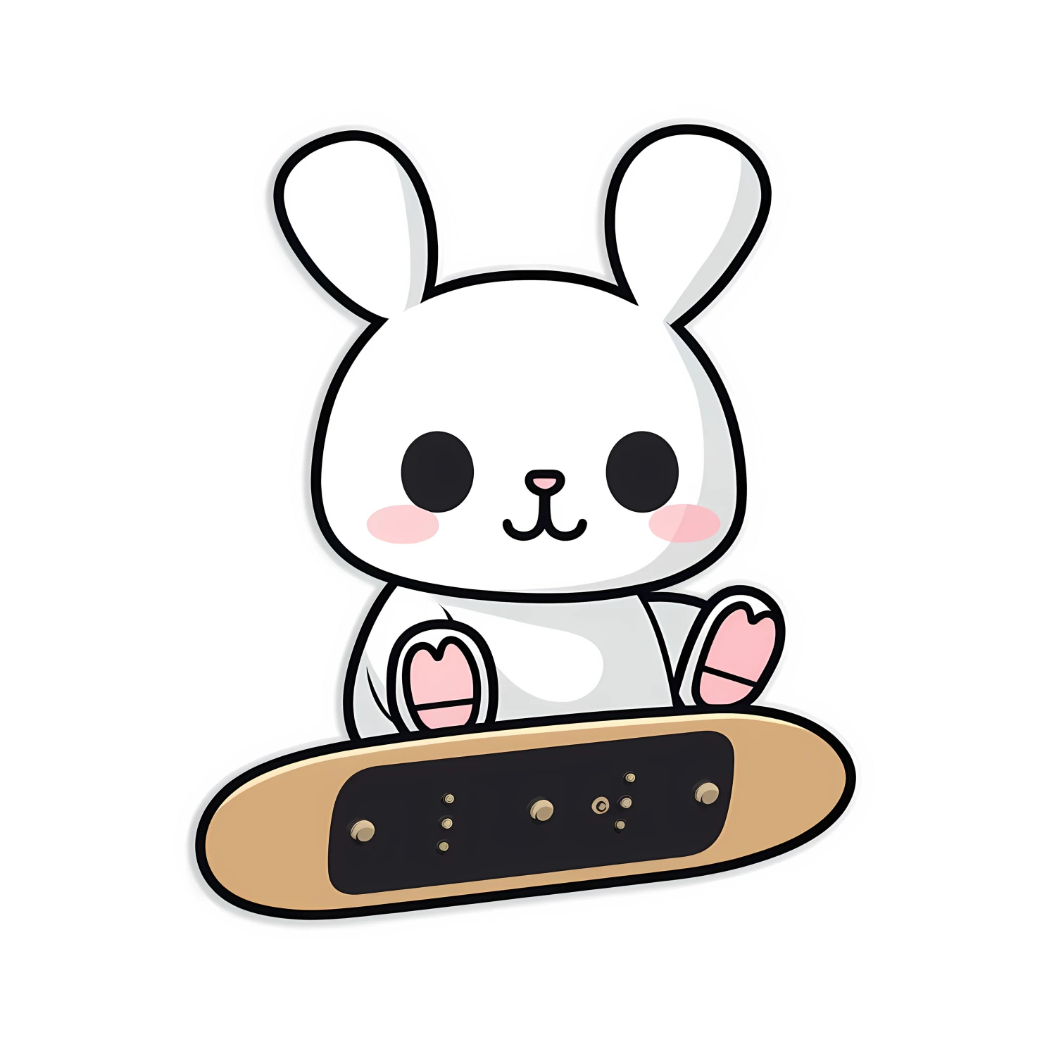 Kawaii skateboard sticker isolated on transparent background #26641