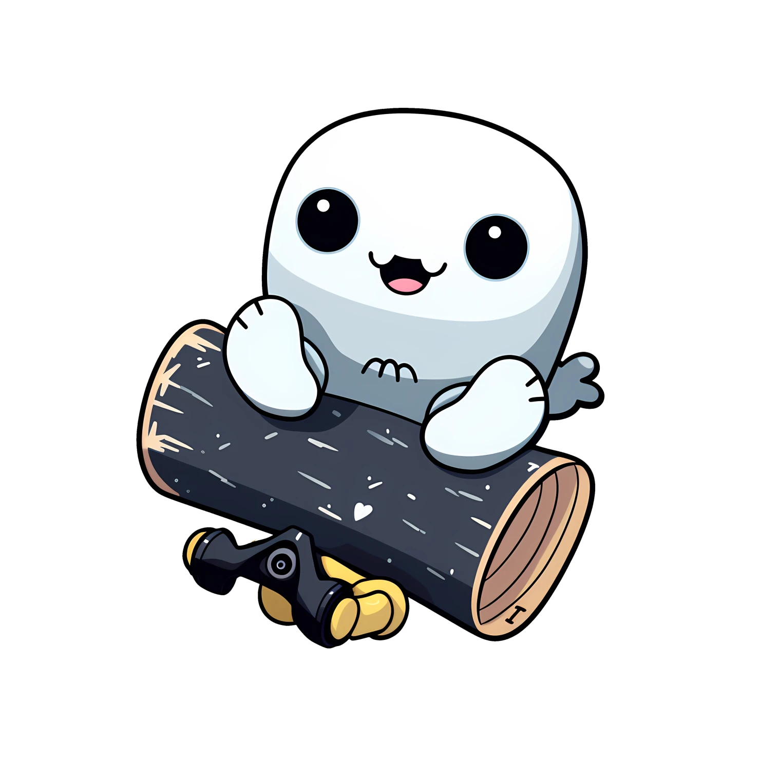 Kawaii skateboard sticker isolated on transparent background #26642