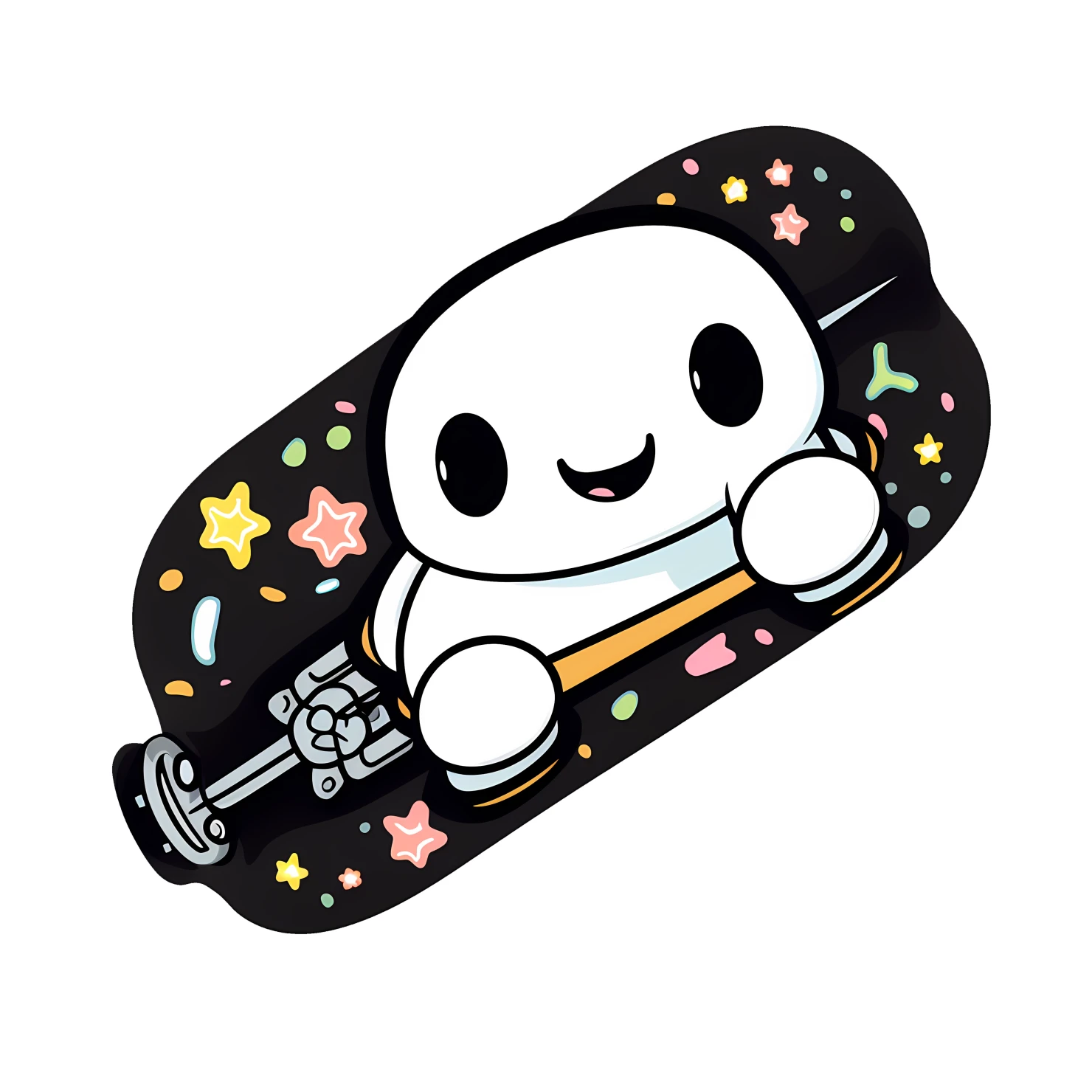 Kawaii skateboard sticker isolated on transparent background #26643