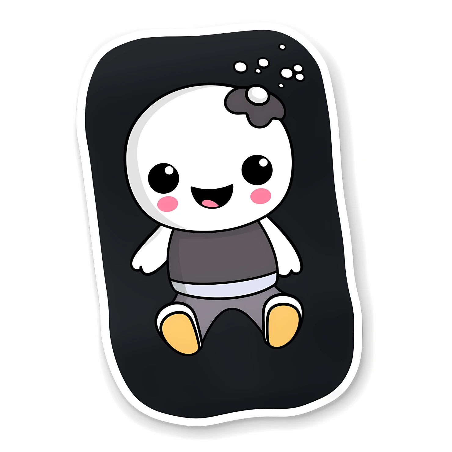 Kawaii skateboard sticker isolated on transparent background #26647
