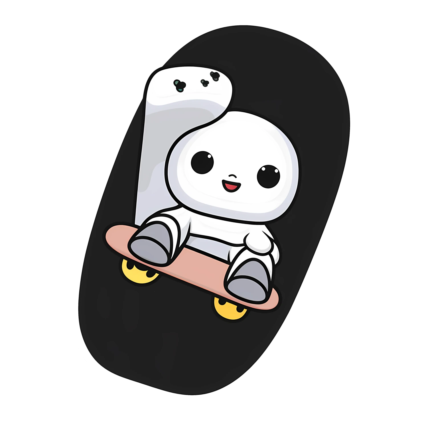 Kawaii skateboard sticker isolated on transparent background #26652