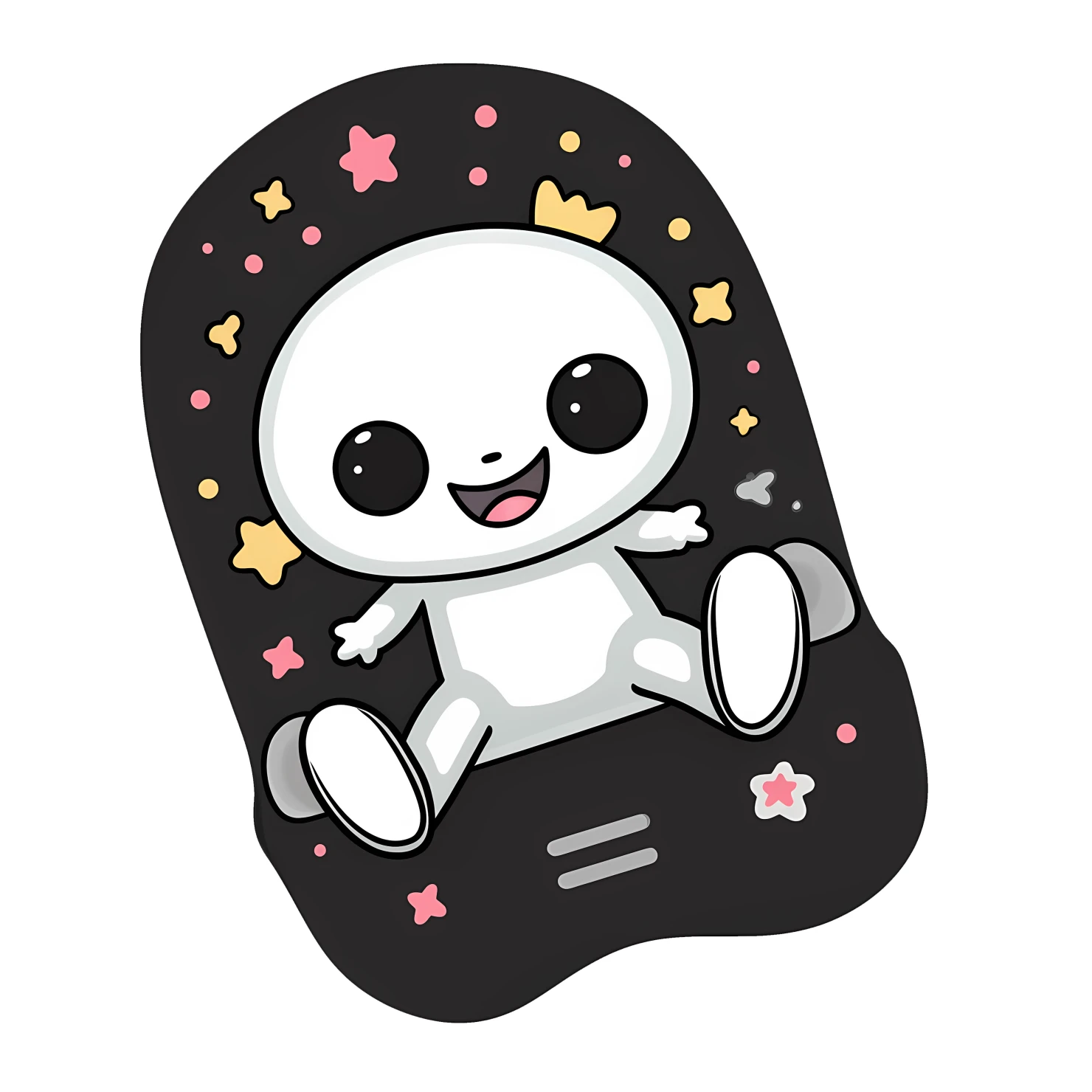 Kawaii skateboard sticker isolated on transparent background #26657