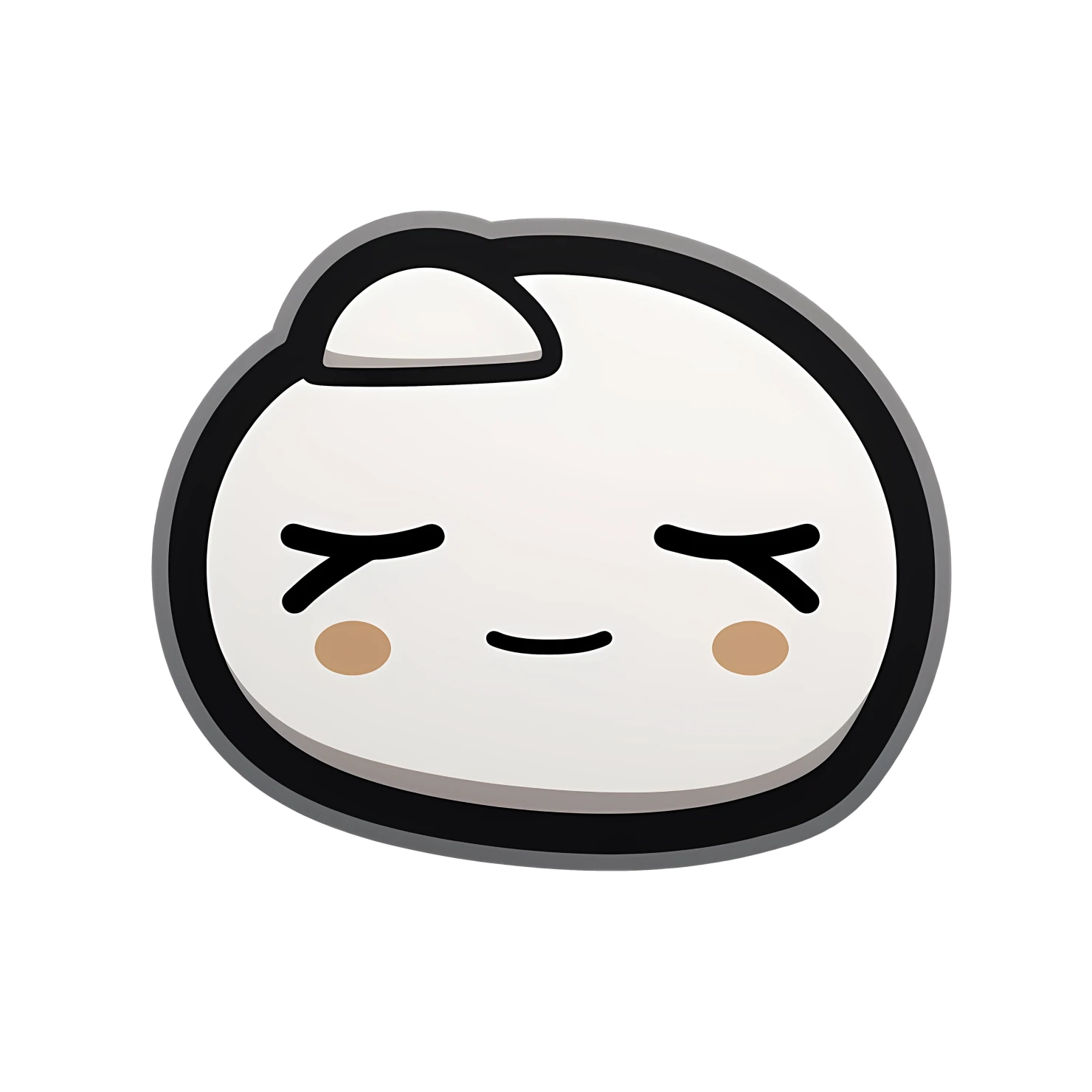 Kawaii sleepy face sticker isolated on transparent background #26663