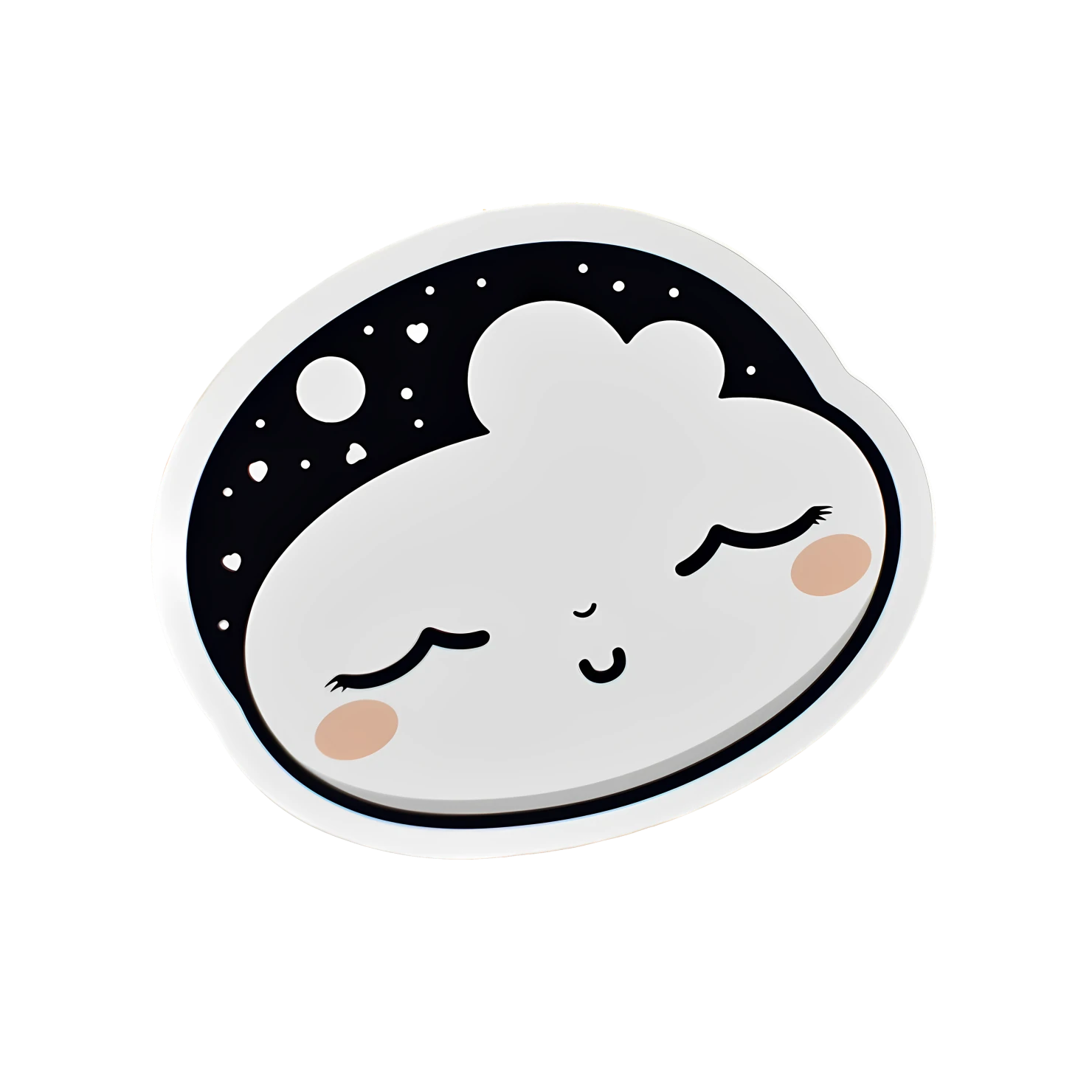 Kawaii sleepy face sticker isolated on transparent background #26664