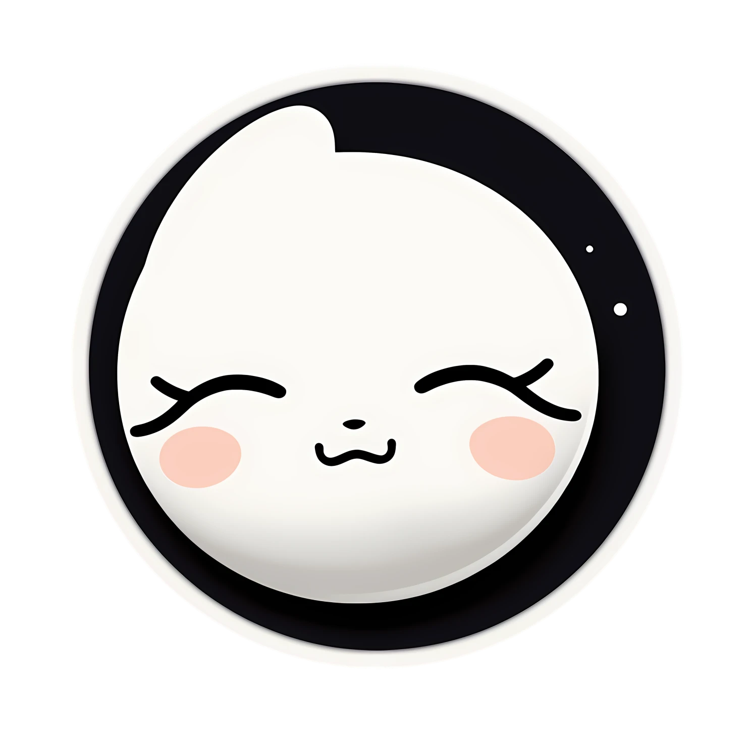 Kawaii sleepy face sticker isolated on transparent background #26665