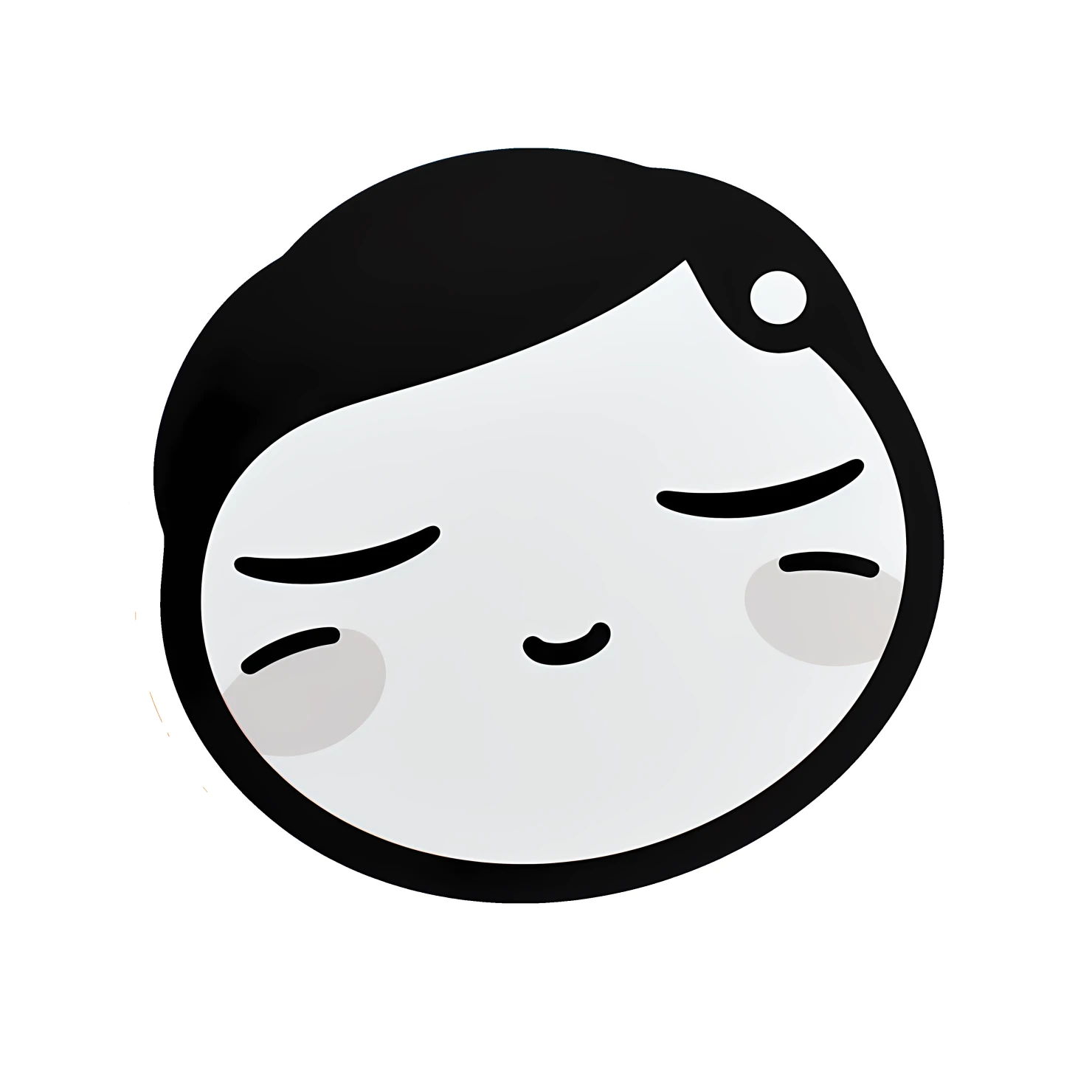 Kawaii sleepy face sticker isolated on transparent background #26666