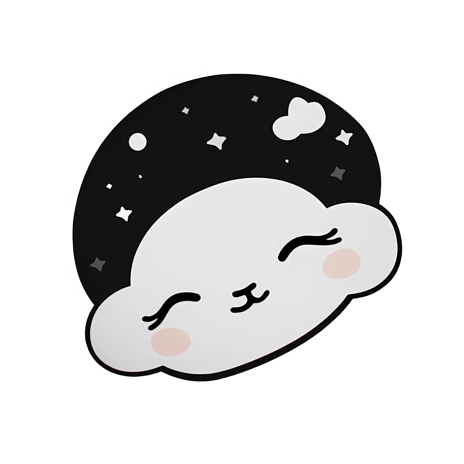 Kawaii sleepy face sticker isolated on transparent background #26671
