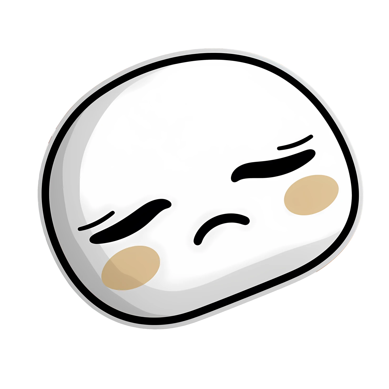 Kawaii sleepy face sticker isolated on transparent background #26674