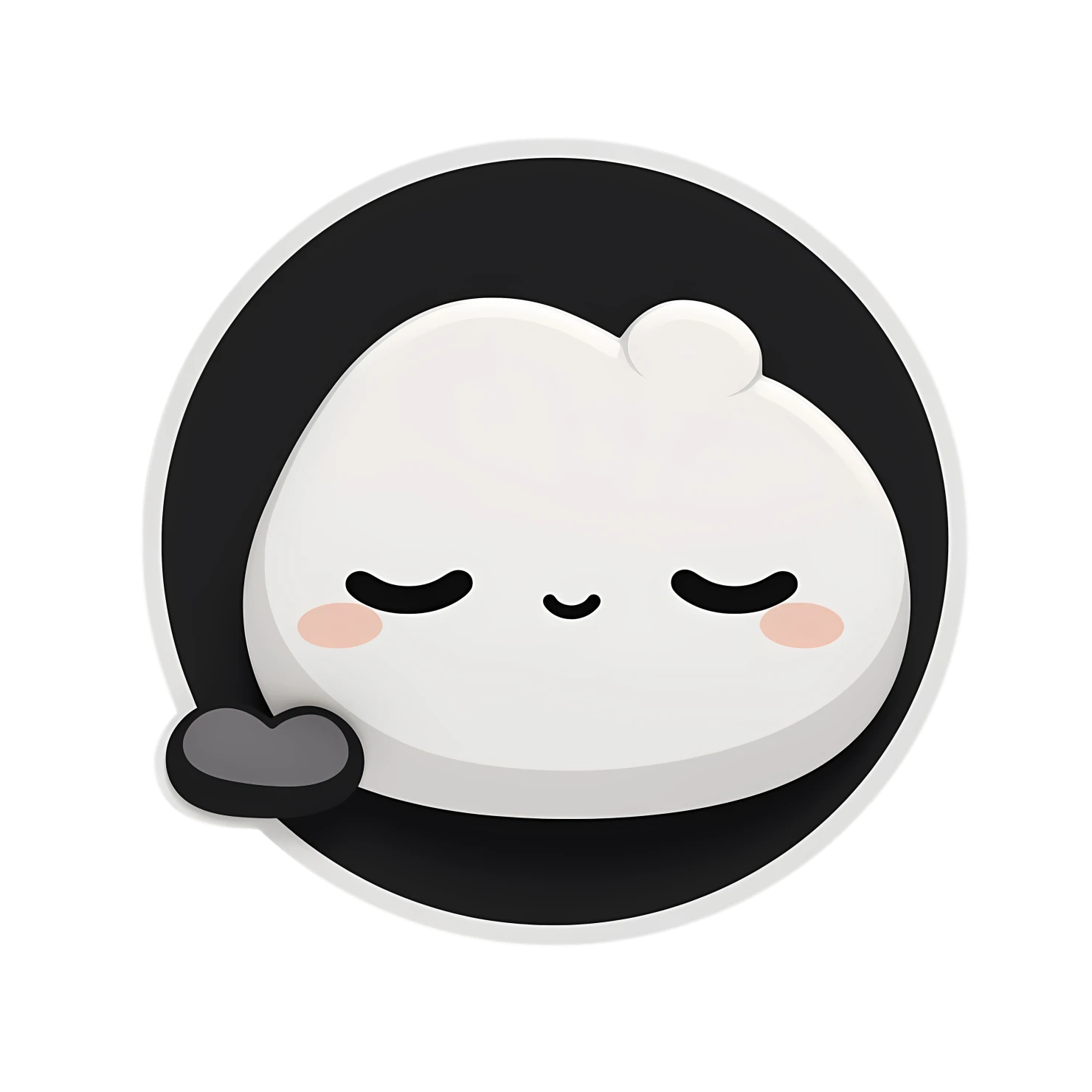 Kawaii sleepy face sticker isolated on transparent background #26675