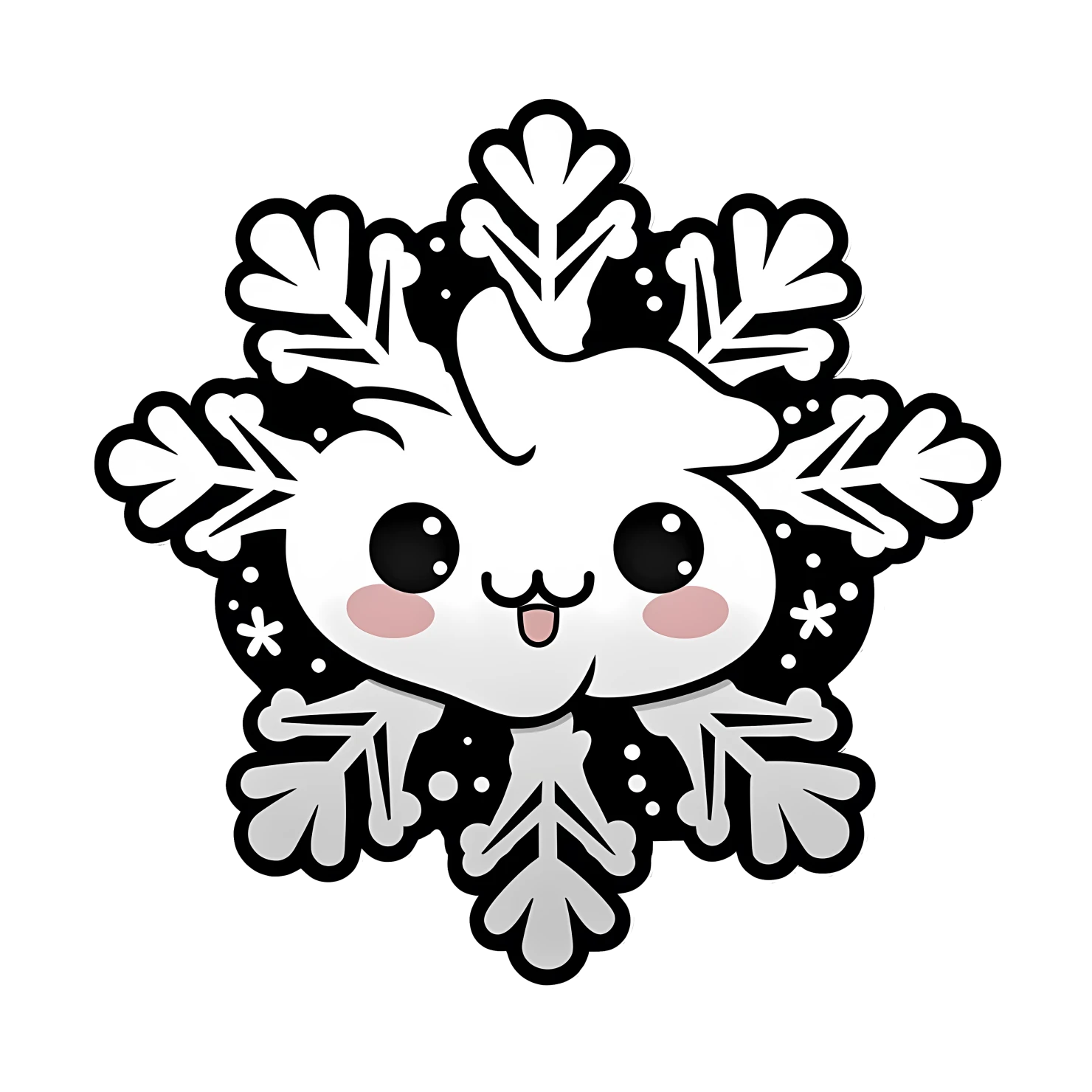 Kawaii snowflake sticker isolated on transparent background #26689