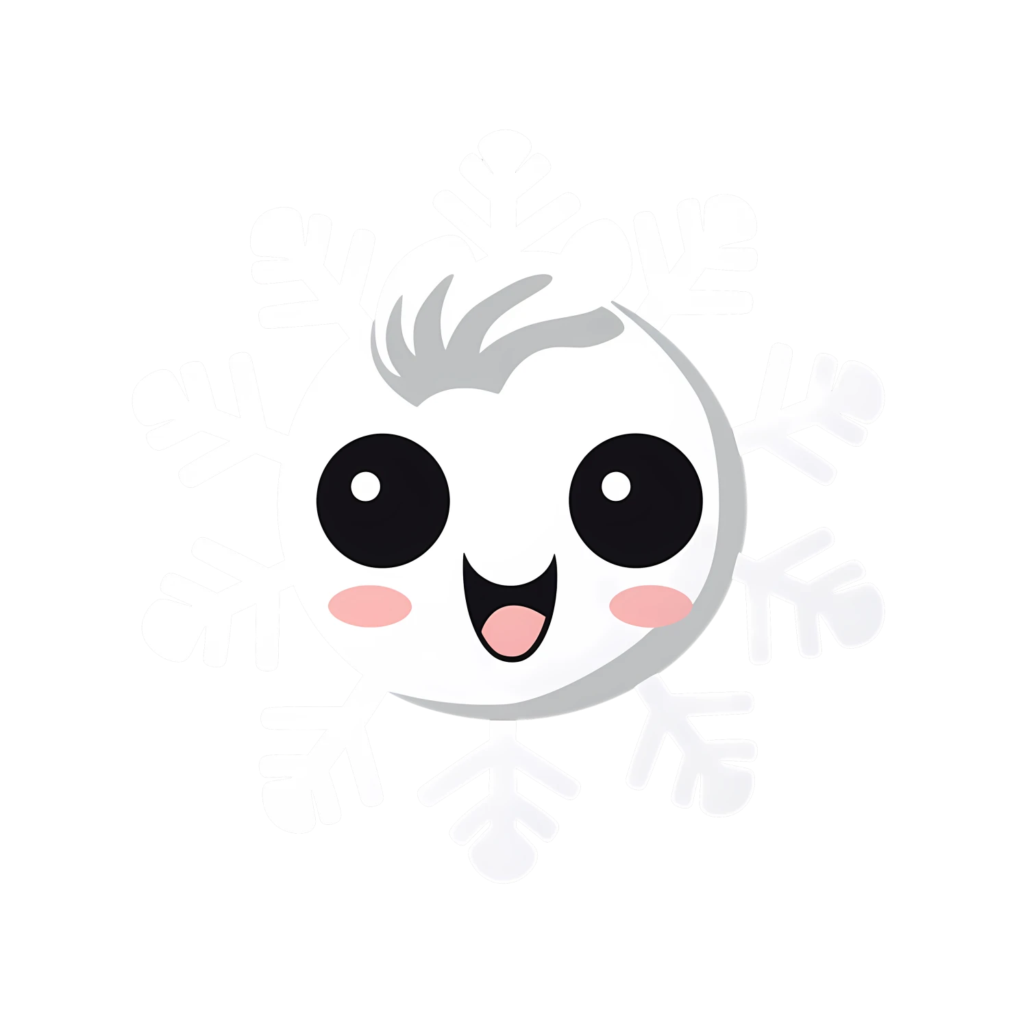 Kawaii snowflake sticker isolated on transparent background #26691