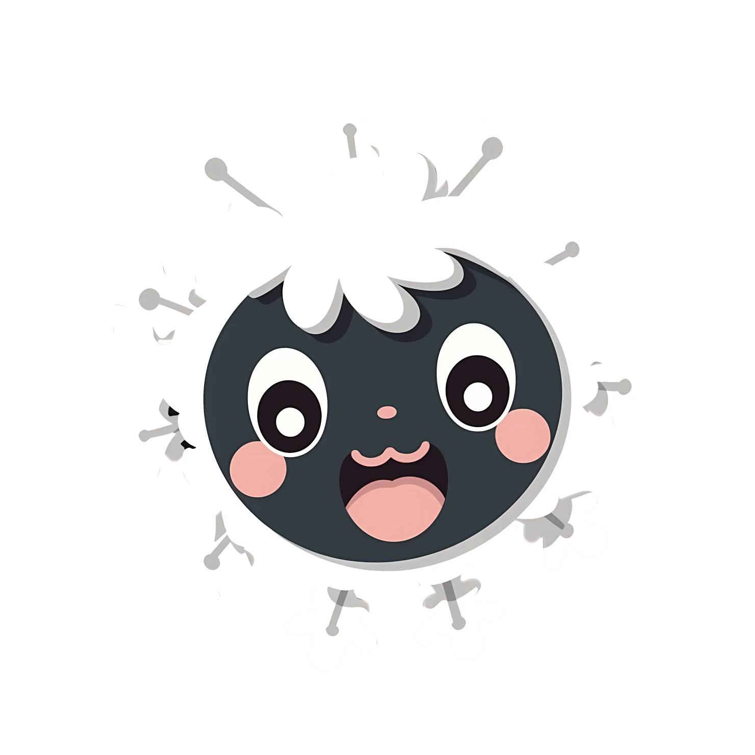 Kawaii snowflake sticker isolated on transparent background #26692