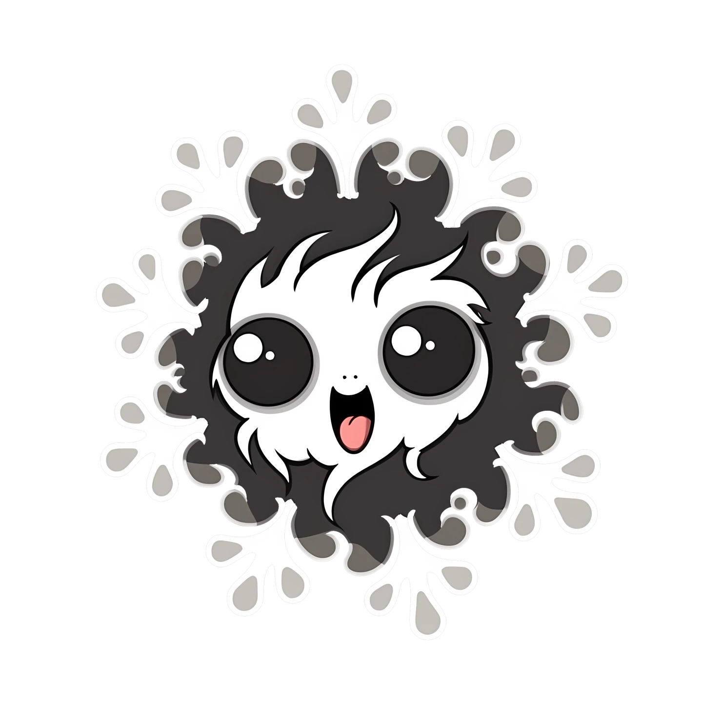 Kawaii snowflake sticker isolated on transparent background #26693