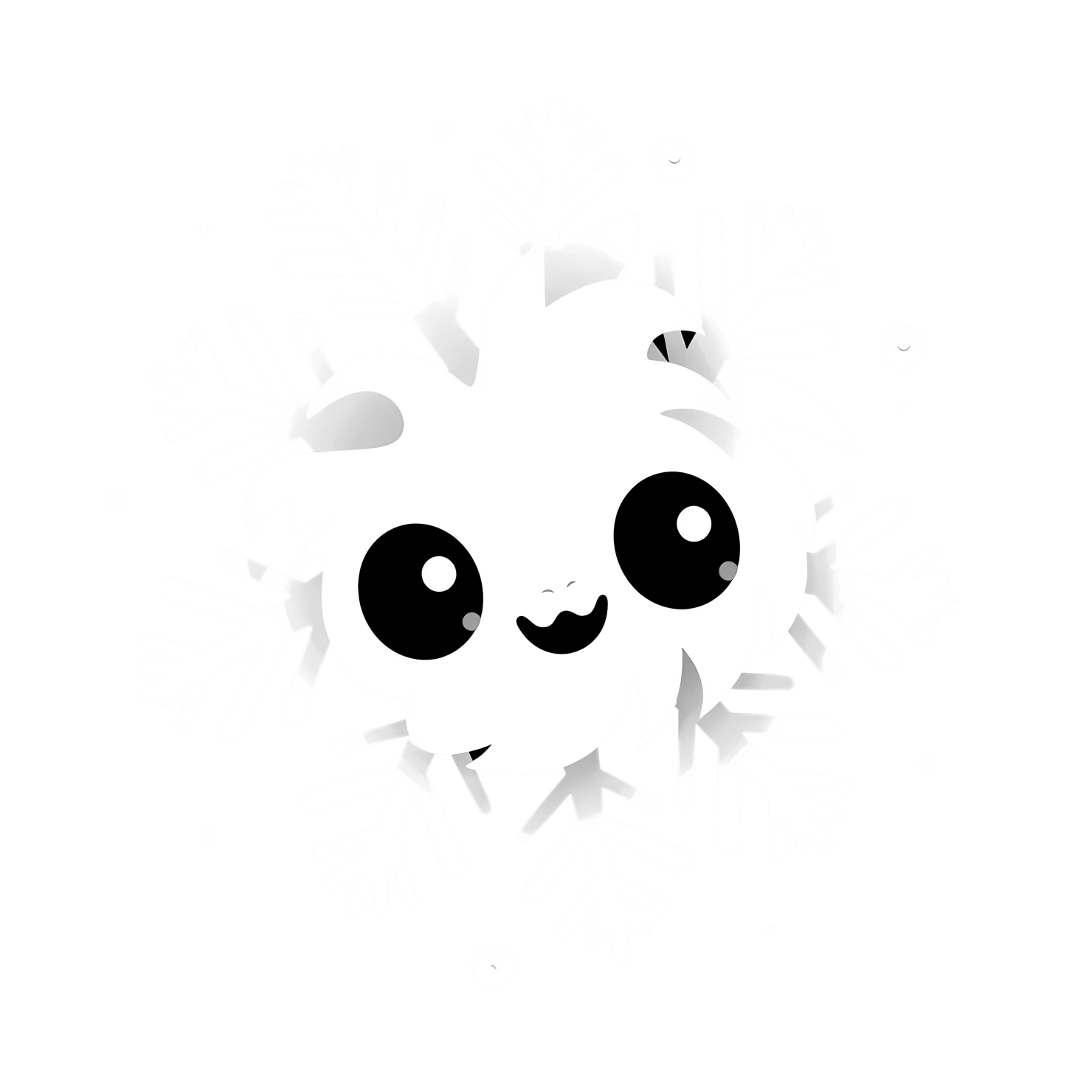 Kawaii snowflake sticker isolated on transparent background #26694