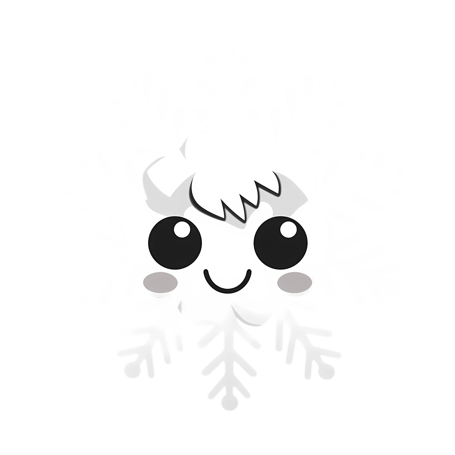 Kawaii snowflake sticker isolated on transparent background #26695