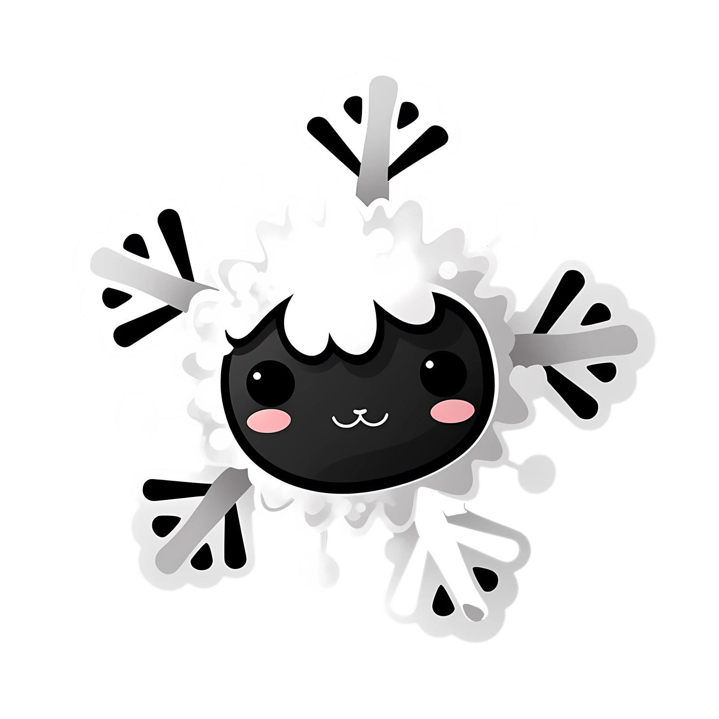 Kawaii snowflake sticker isolated on transparent background #26696