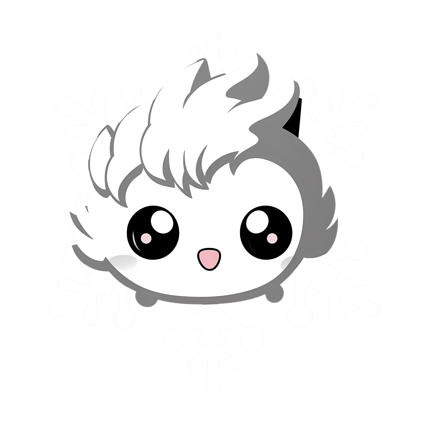 Kawaii snowflake sticker isolated on transparent background #26697