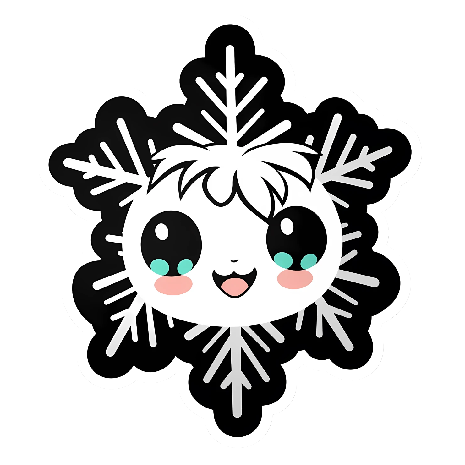 Kawaii snowflake sticker isolated on transparent background #26698