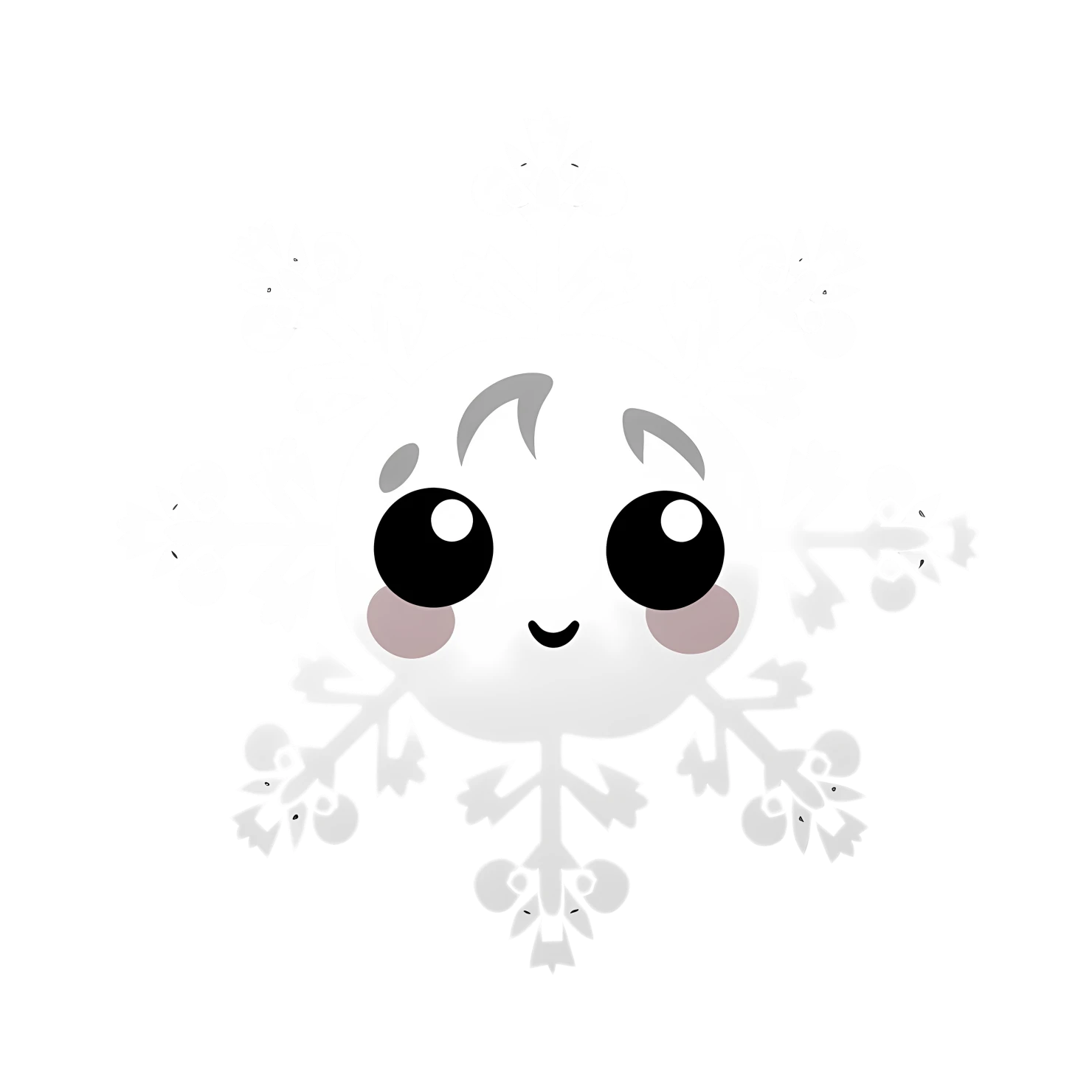 Kawaii snowflake sticker isolated on transparent background #26699