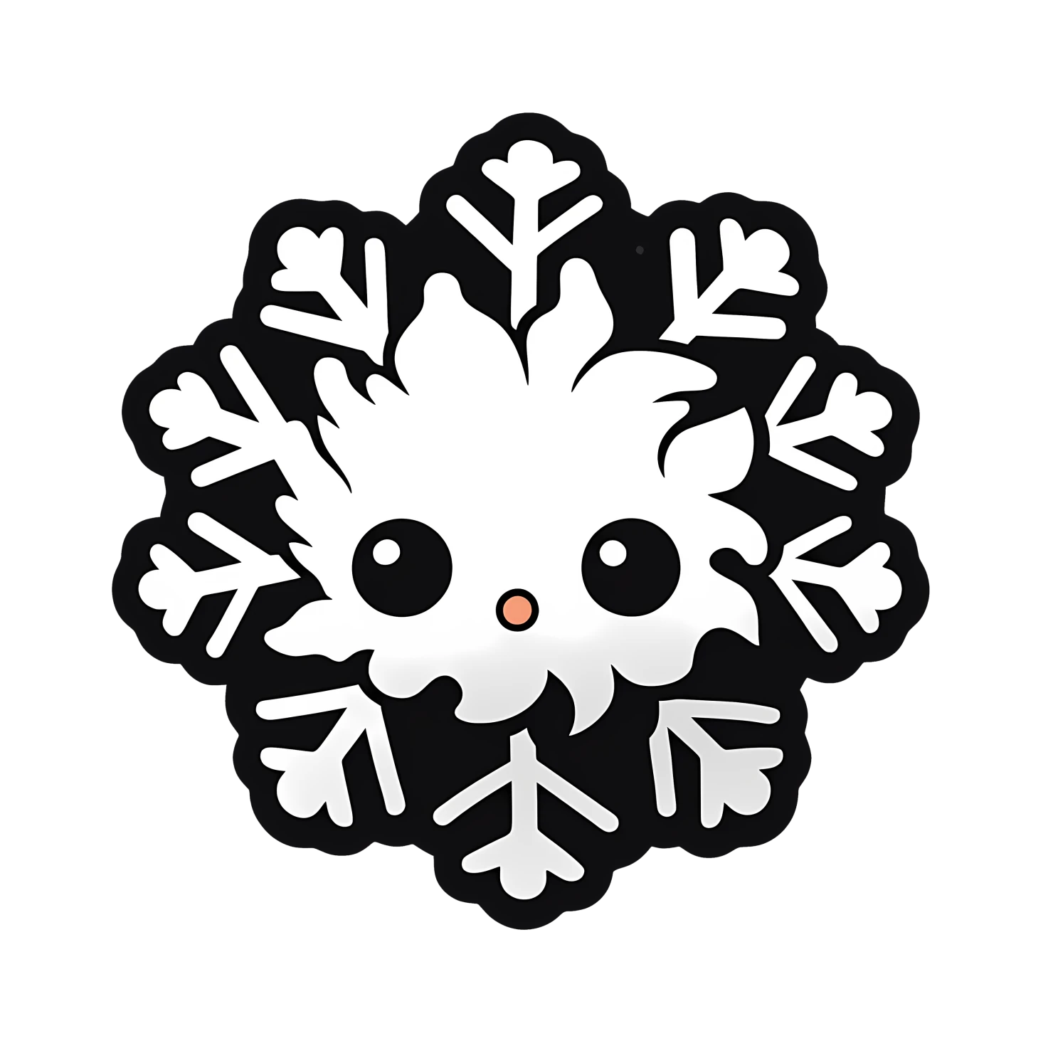 Kawaii snowflake sticker isolated on transparent background #26700