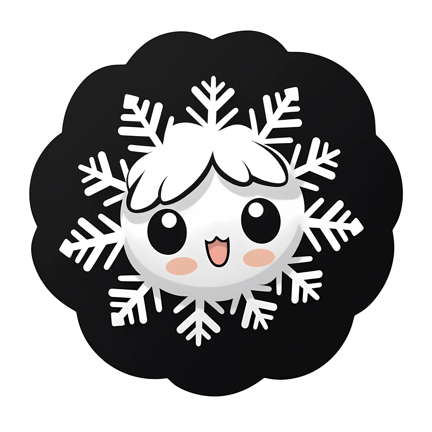 Kawaii snowflake sticker isolated on transparent background #26702
