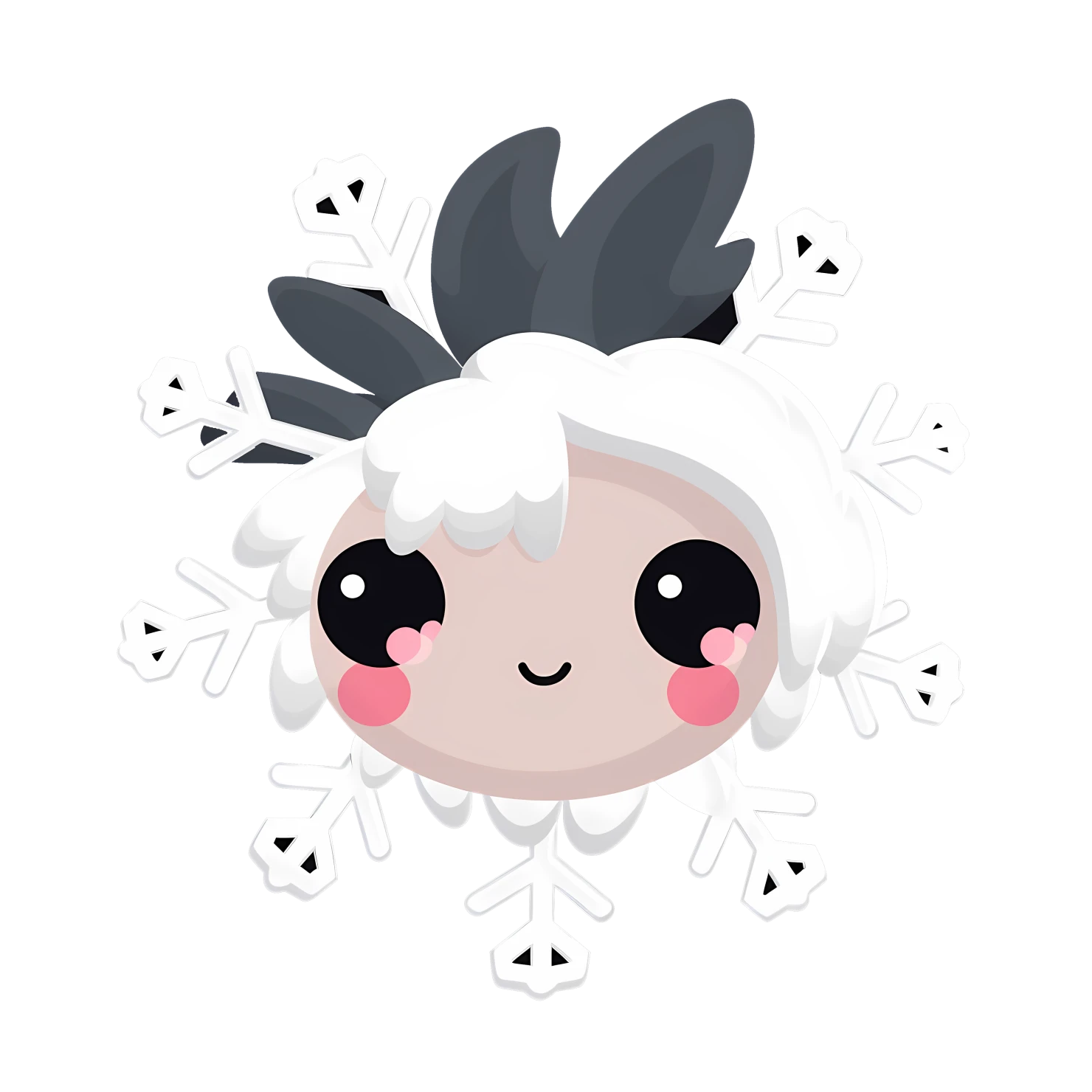 Kawaii snowflake sticker isolated on transparent background #26703