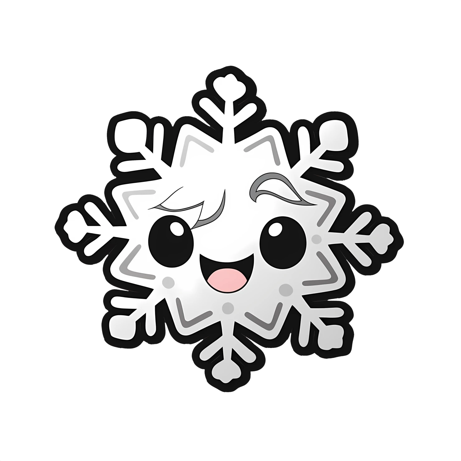 Kawaii snowflake sticker isolated on transparent background #26704