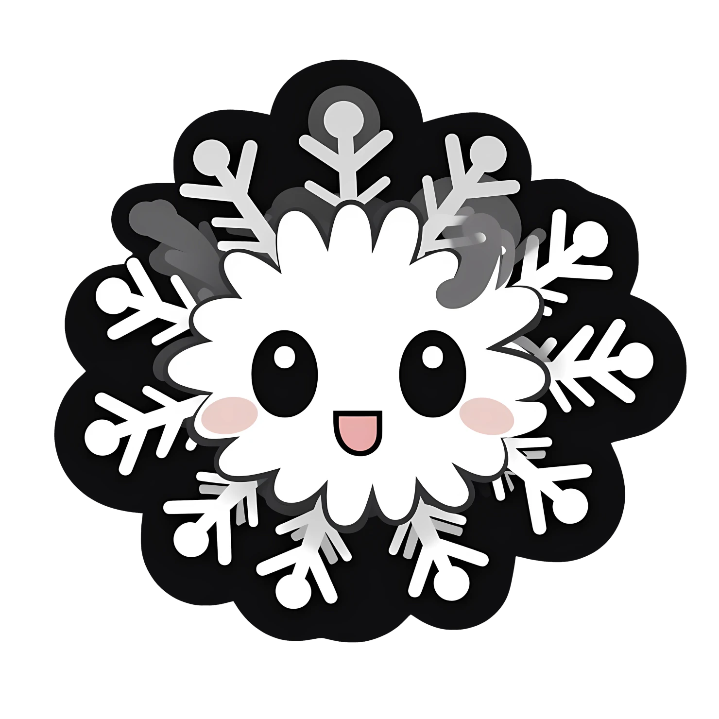 Kawaii snowflake sticker isolated on transparent background #26705